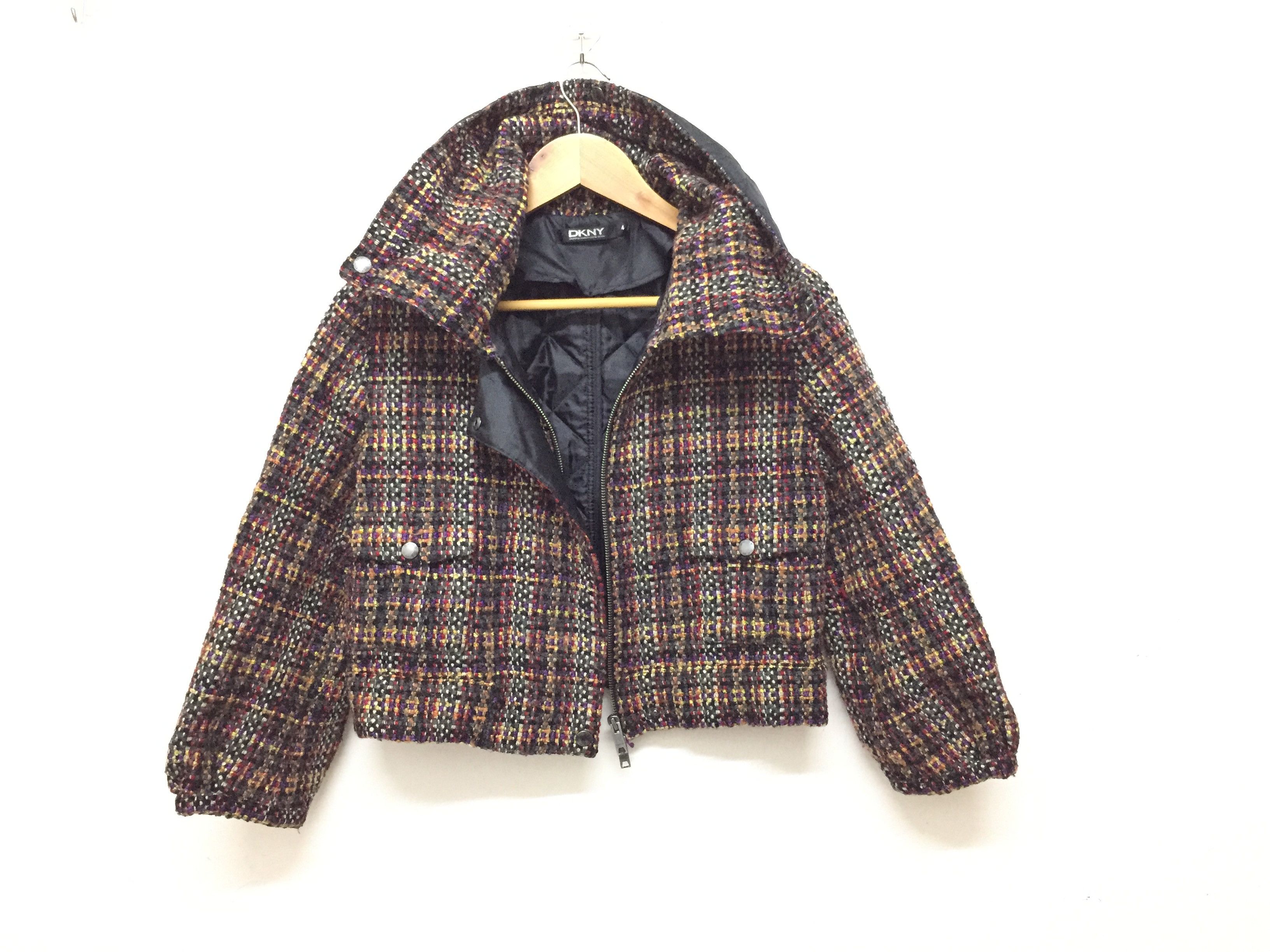 DKNY embroidered multicolor wool crop jacket Size S / US 4 / IT 40 - 2 Thumbnail