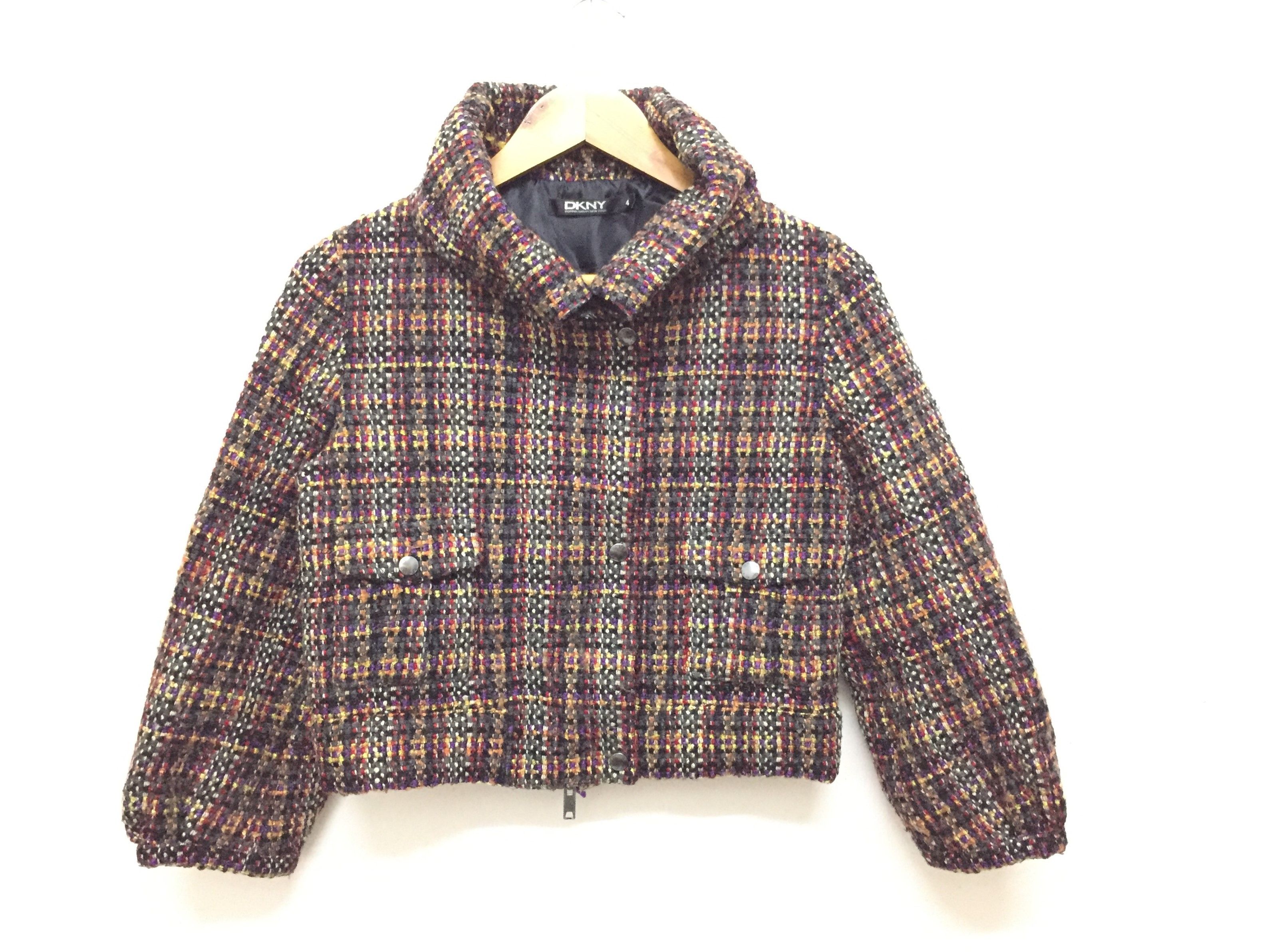 DKNY embroidered multicolor wool crop jacket Size S / US 4 / IT 40 - 3 Thumbnail