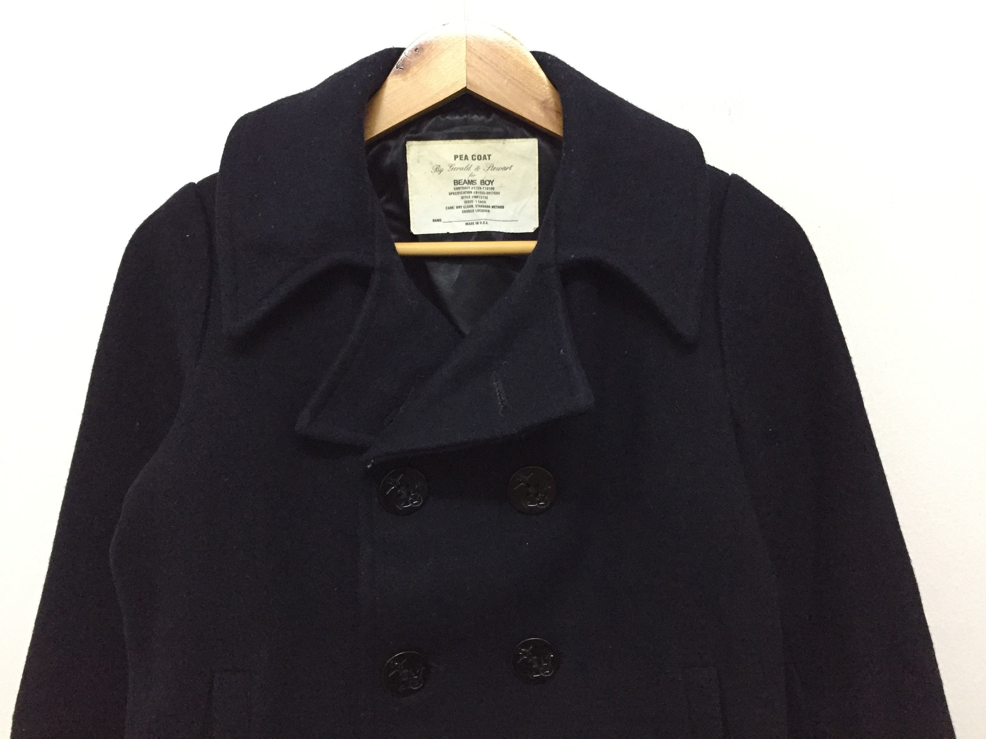 Designer × Japanese Brand Gerald and Stewart for BEAMS Japan wool Peacoat jacket Size S / US 4 / IT 40 - 3 Thumbnail