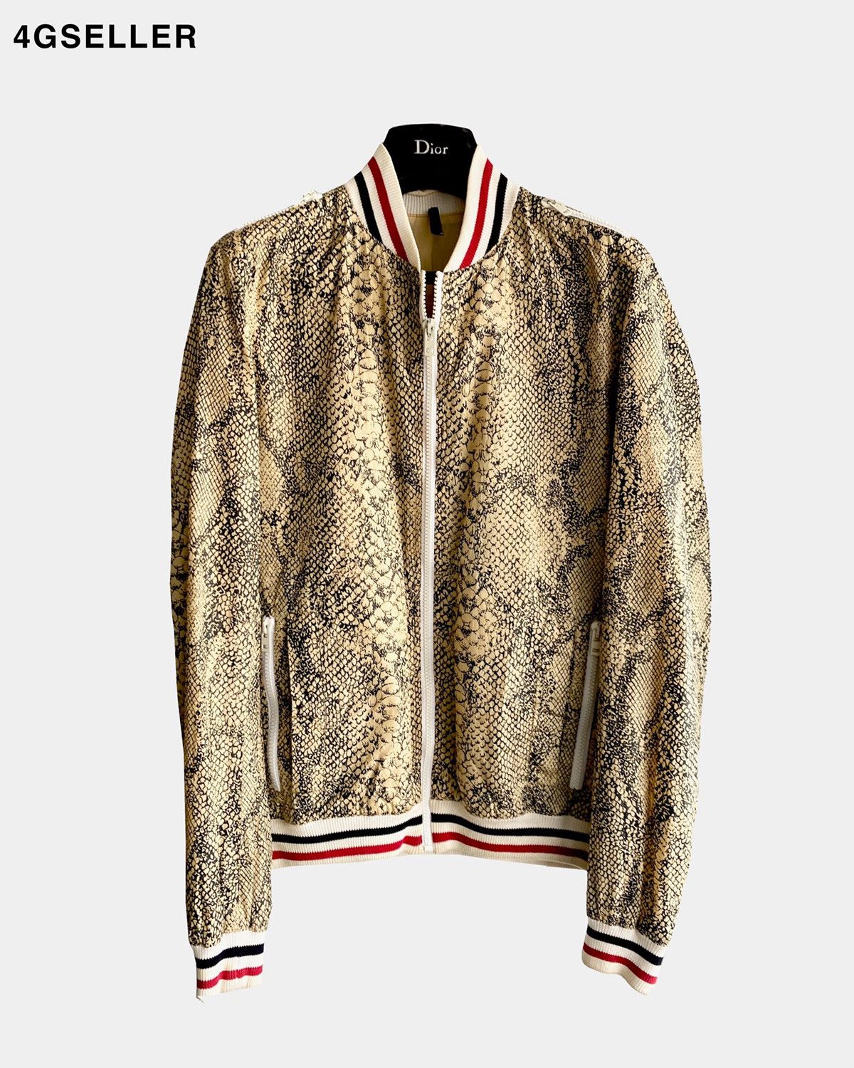 Pre-owned Dior X Hedi Slimane Dior Homme Ss06 Runway Look 51 Python Print Silk Jacket In Snake Skin Print