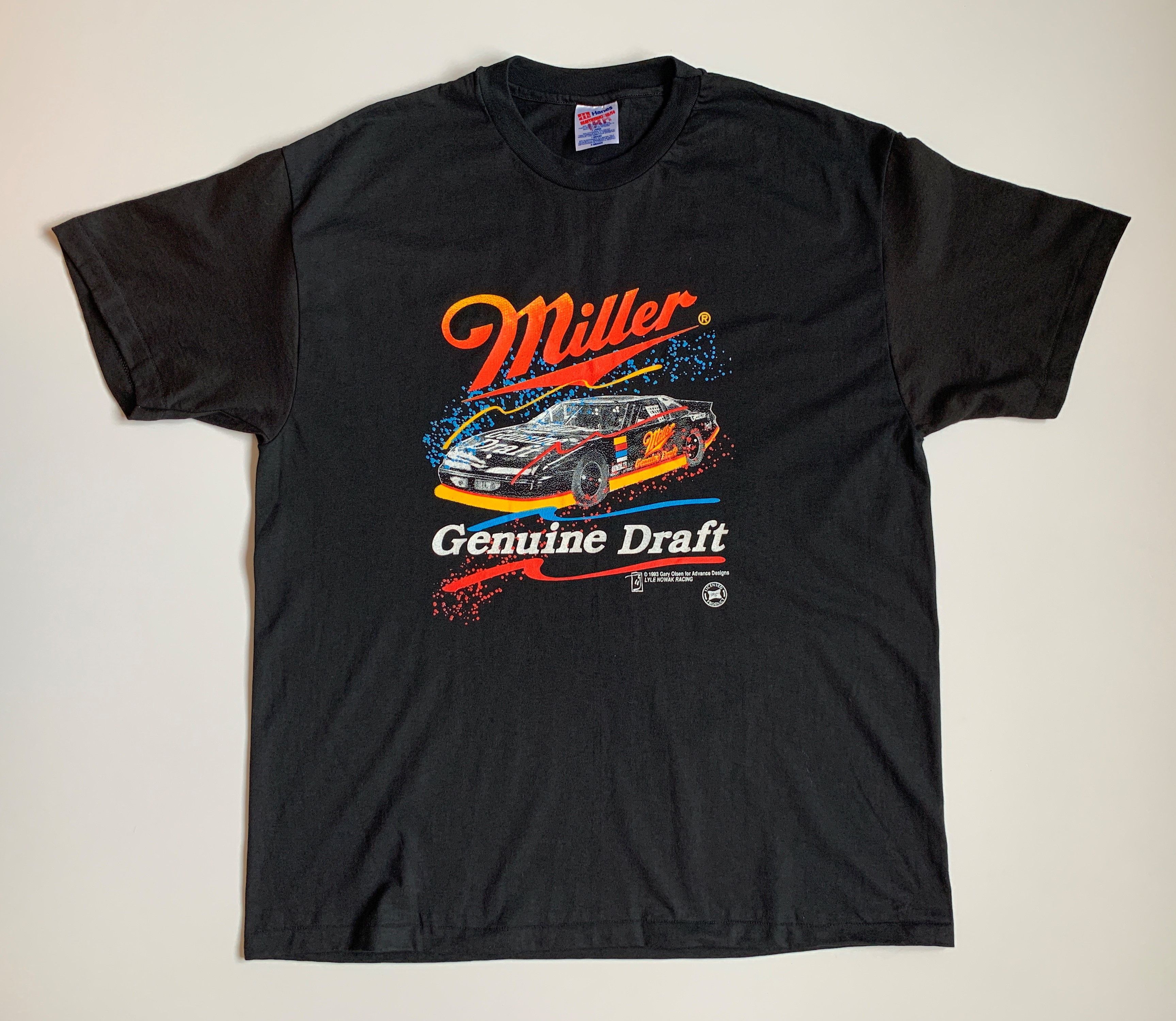 Hanes Miller Genuine Draft Lyle Nowak Racing 1993 Vintage Size US XL / EU 56 / 4 - 1 Thumbnail