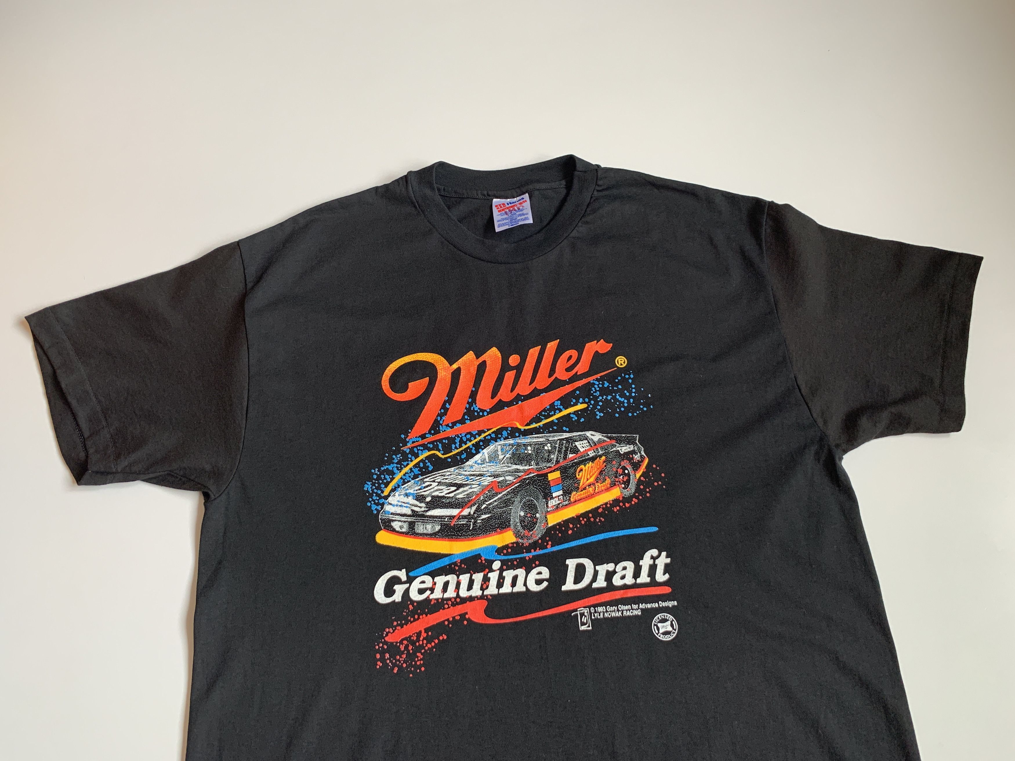 Hanes Miller Genuine Draft Lyle Nowak Racing 1993 Vintage Size US XL / EU 56 / 4 - 2 Thumbnail
