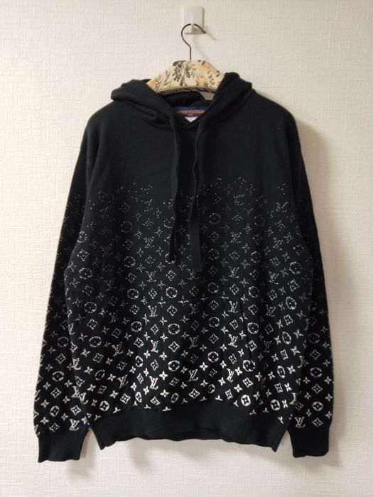 Louis Vuitton Louis Vuitton Black & White Monogram Gradient Hoodie