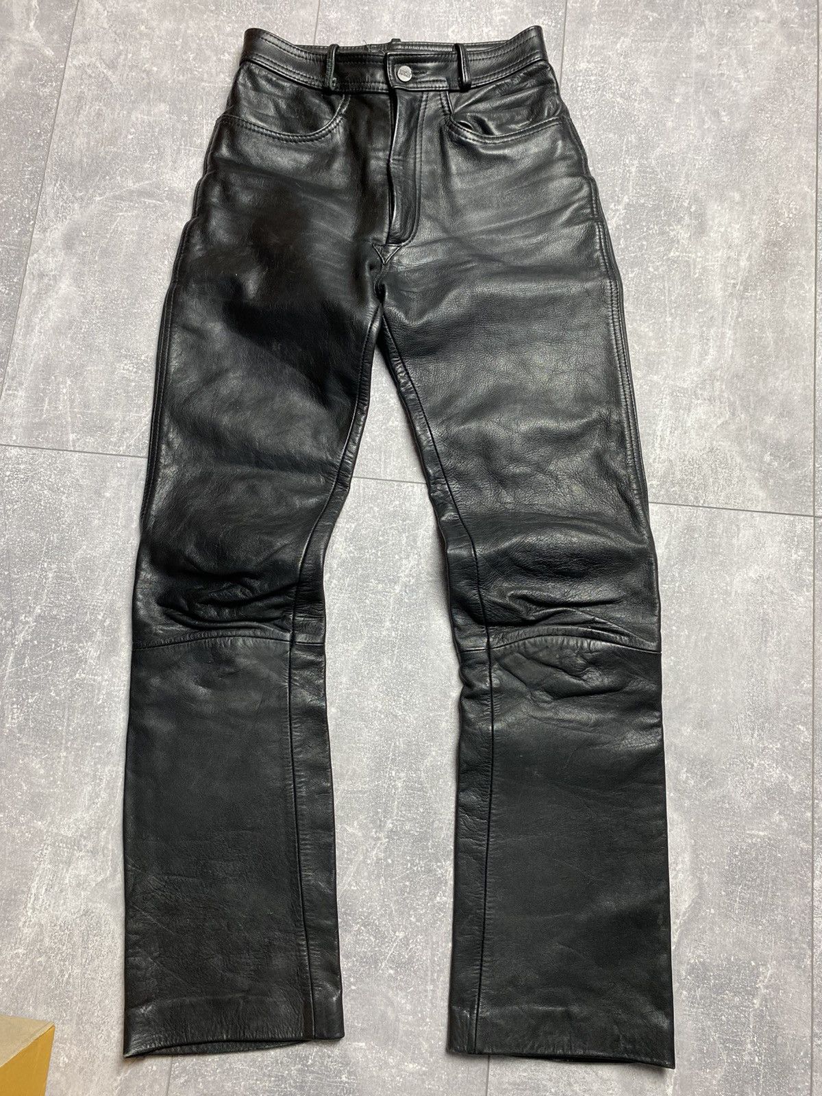 image of Vintage Genuine Leather Pants in Black, Women's (Size 26)