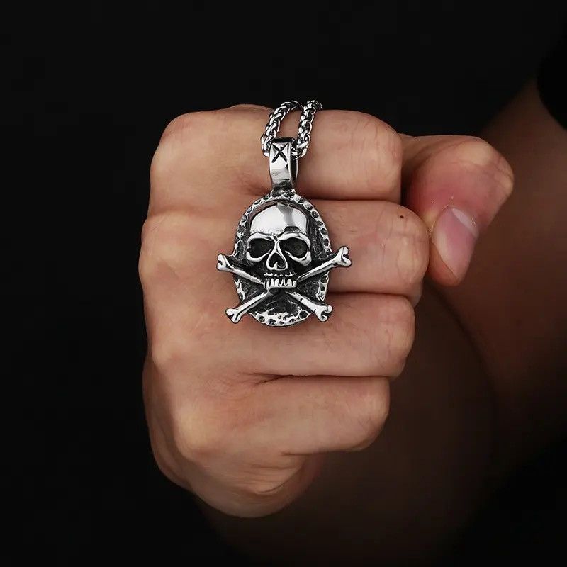 Jewelry Skull Cross Pendant Necklaces Size ONE SIZE - 2 Thumbnail