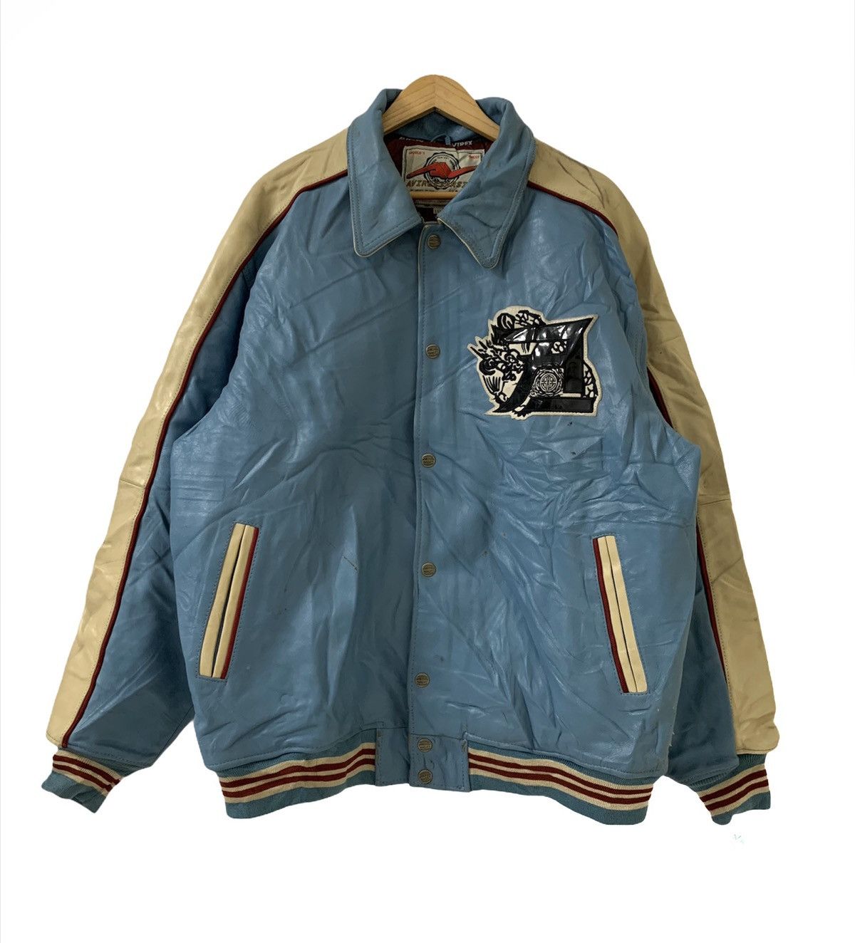 Avirex 🔥AVIREX Varsity Dragon Leather Jacket Size US XXL / EU 58 / 5 - 2 Thumbnail