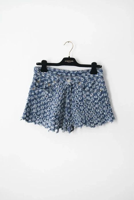 image of Vivienne Westwood Ss90 Cut & Slash Denim Shorts in Blue, Men's (Size 26)