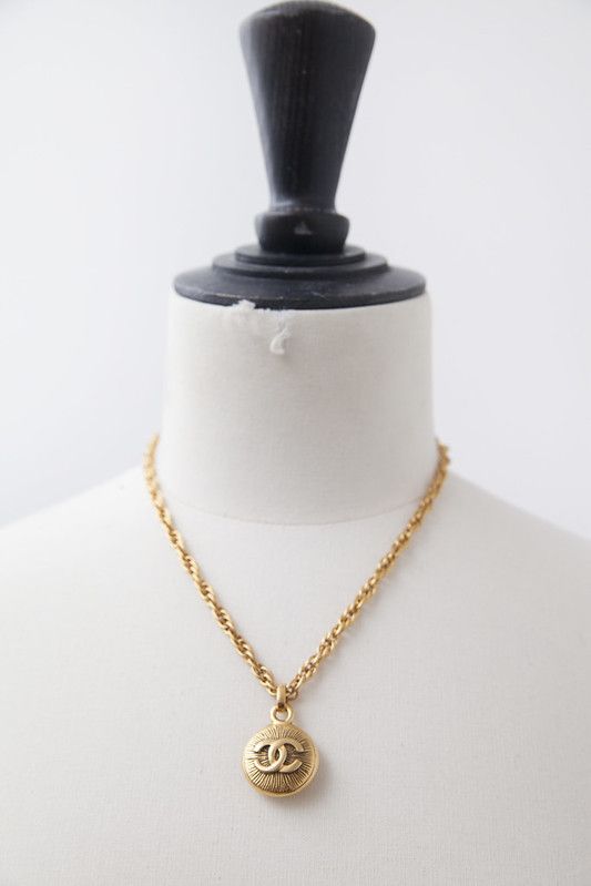 Vintage Chanel logo necklace