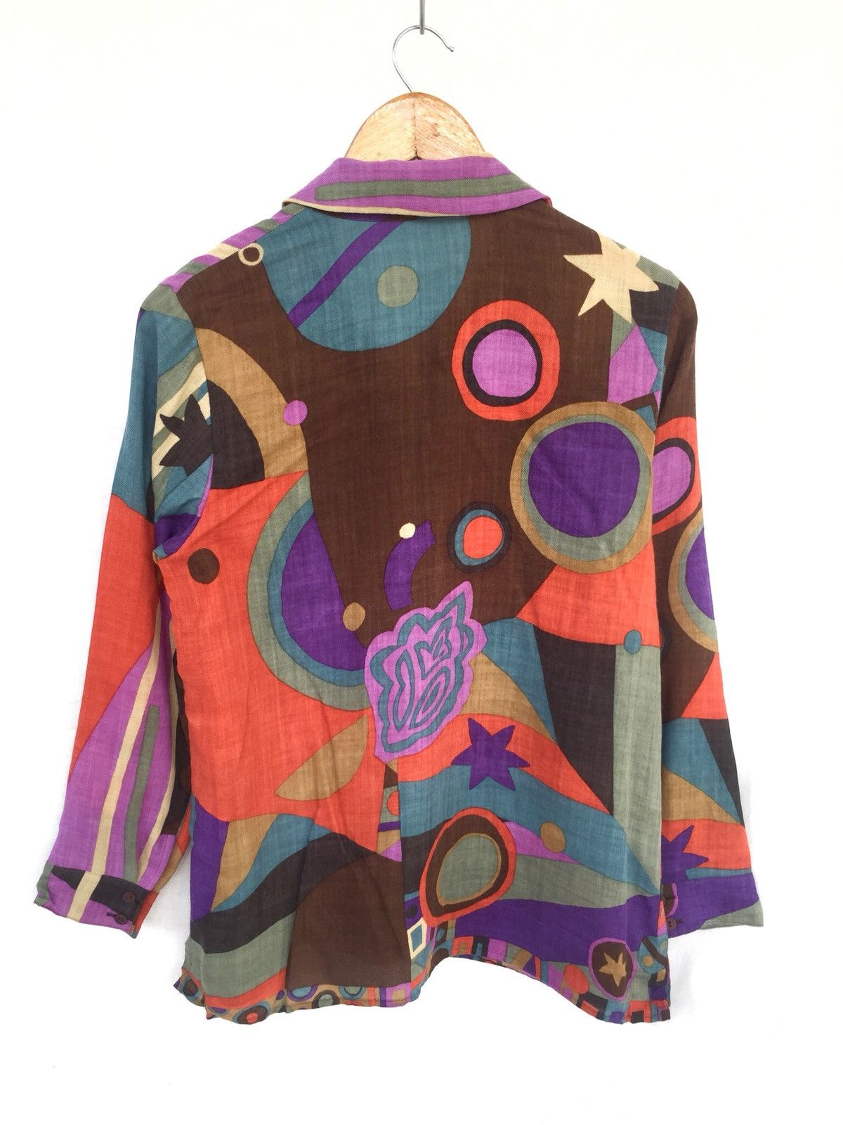 Japanese Brand × Louis Feraud 90s Louis Feraud 🇯🇵 Pop Art Wool Button Up Shirt Size US M / EU 48-50 / 2 - 3 Thumbnail