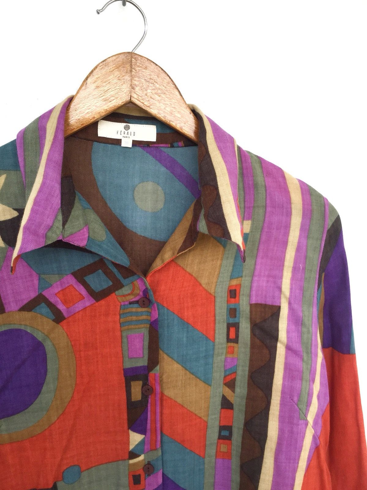 Japanese Brand × Louis Feraud 90s Louis Feraud 🇯🇵 Pop Art Wool Button Up Shirt Size US M / EU 48-50 / 2 - 1 Thumbnail