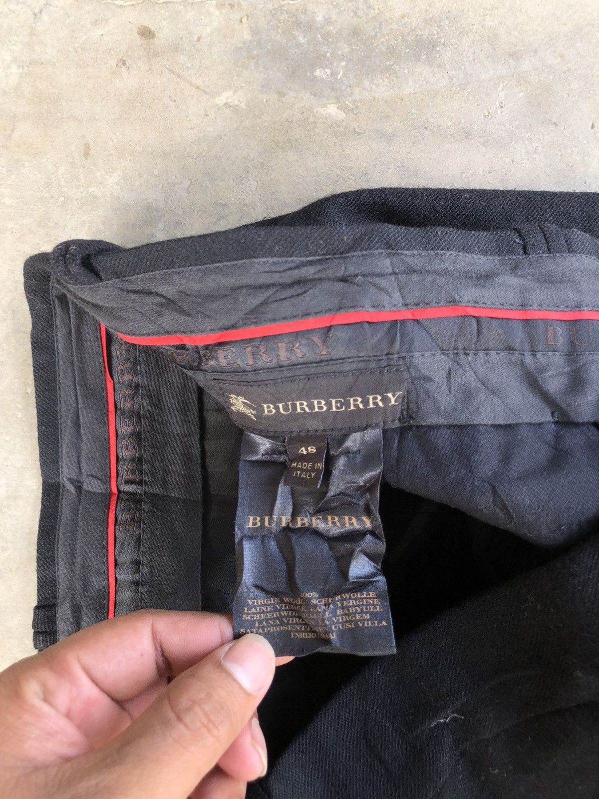 Vintage Burberry London work pants, men's size W36. cotton pale white type Vintage Second Hand