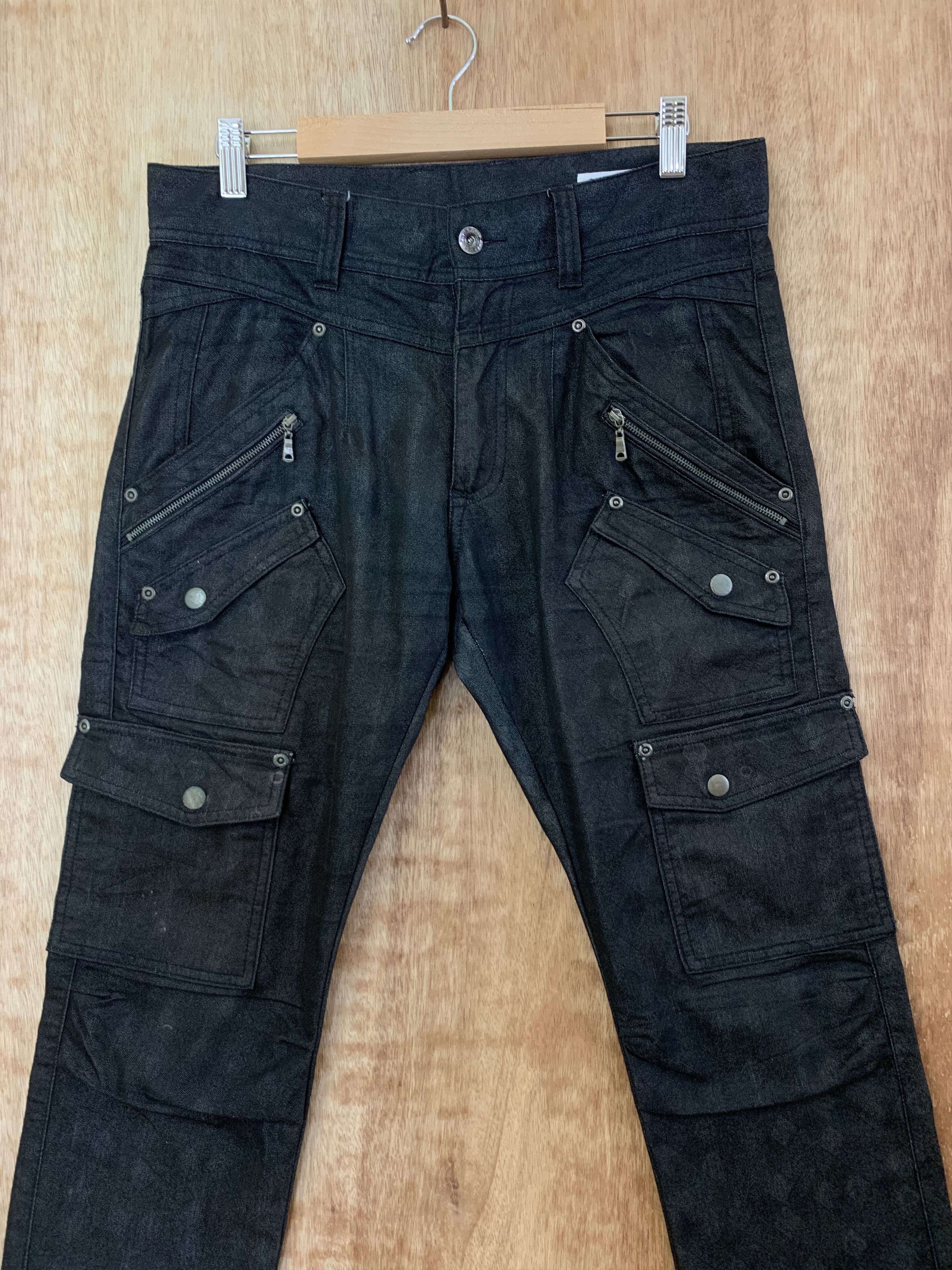 Cargo Pants Semantic Design Black Multipocket Style