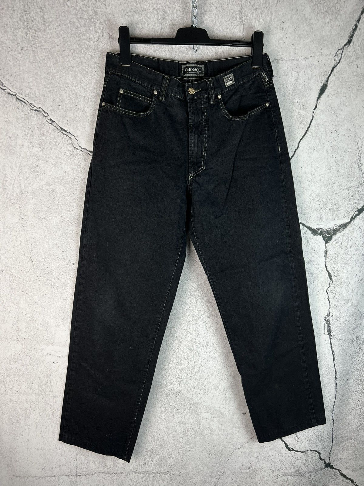 Versace Versace Jeans Coutre vintage black denim Medusa pants Size US 35 - 2 Thumbnail