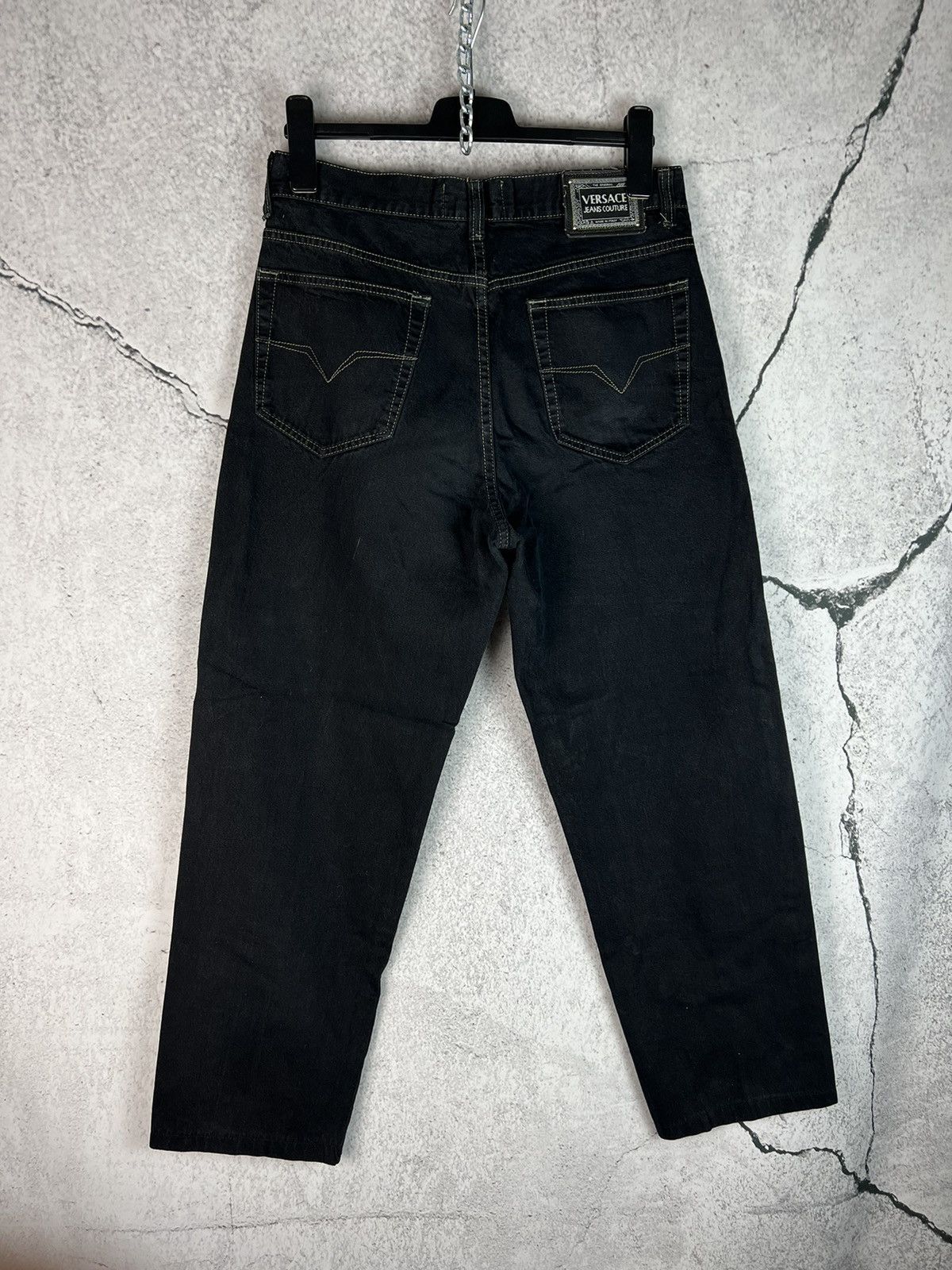 Versace Versace Jeans Coutre vintage black denim Medusa pants Size US 35 - 1 Thumbnail
