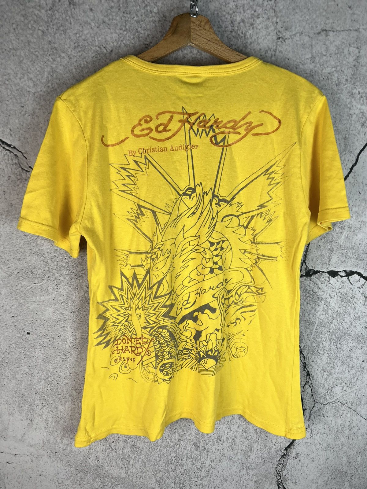 Christian Audigier Ed Hardy by Christian Audiger drip tshirt Size L / US 10 / IT 46 - 2 Thumbnail