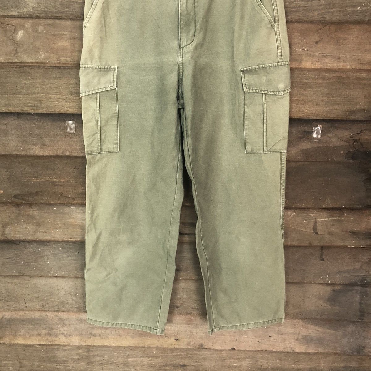 Japanese Brand Japanese Branded Streetwear Multipcoket Green Cargo Pants Size US 29 - 3 Thumbnail