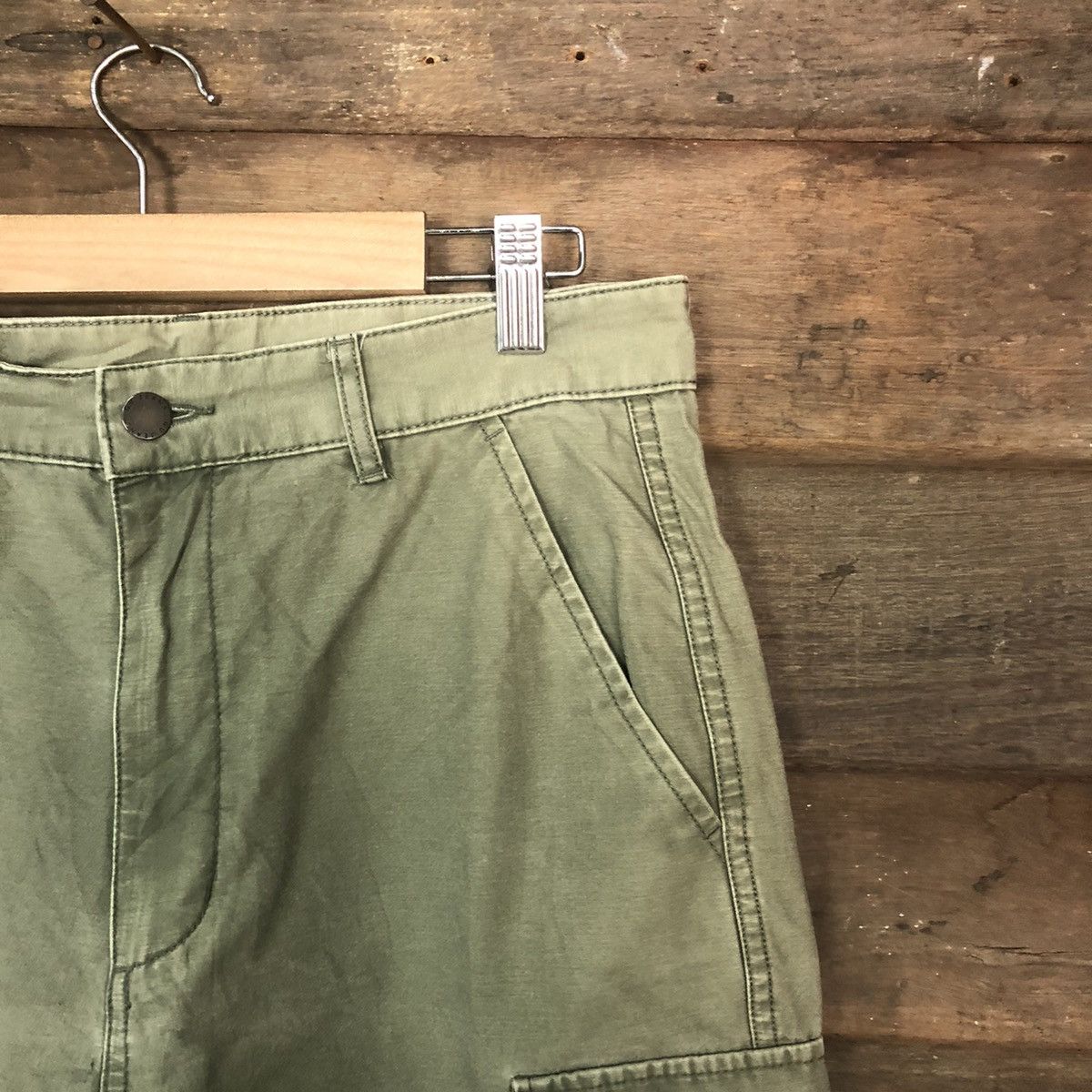 Japanese Brand Japanese Branded Streetwear Multipcoket Green Cargo Pants Size US 29 - 5 Thumbnail