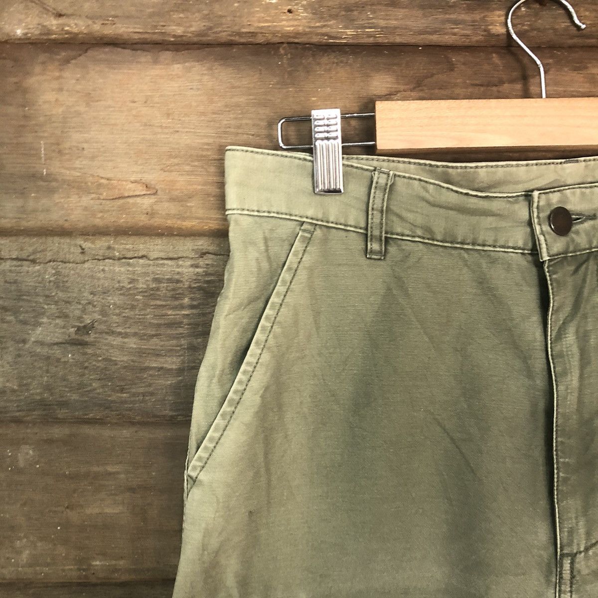 Japanese Brand Japanese Branded Streetwear Multipcoket Green Cargo Pants Size US 29 - 4 Thumbnail