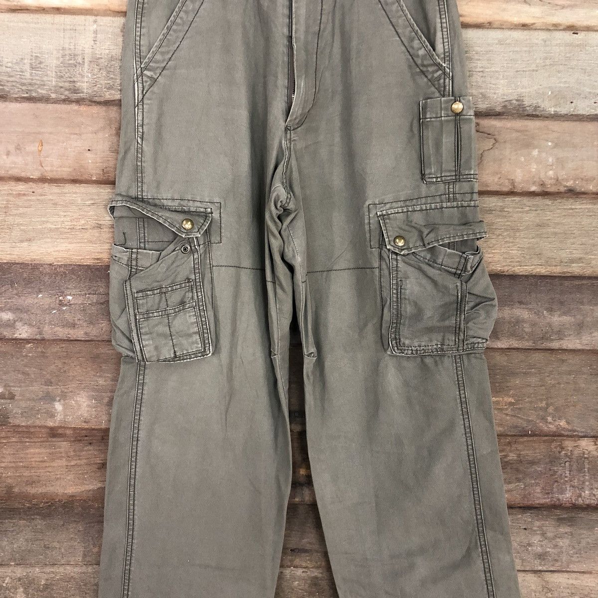 Japanese Brand Vache Grey Multipocket Tactical Cargo Pants #A018 Size US 29 - 4 Thumbnail