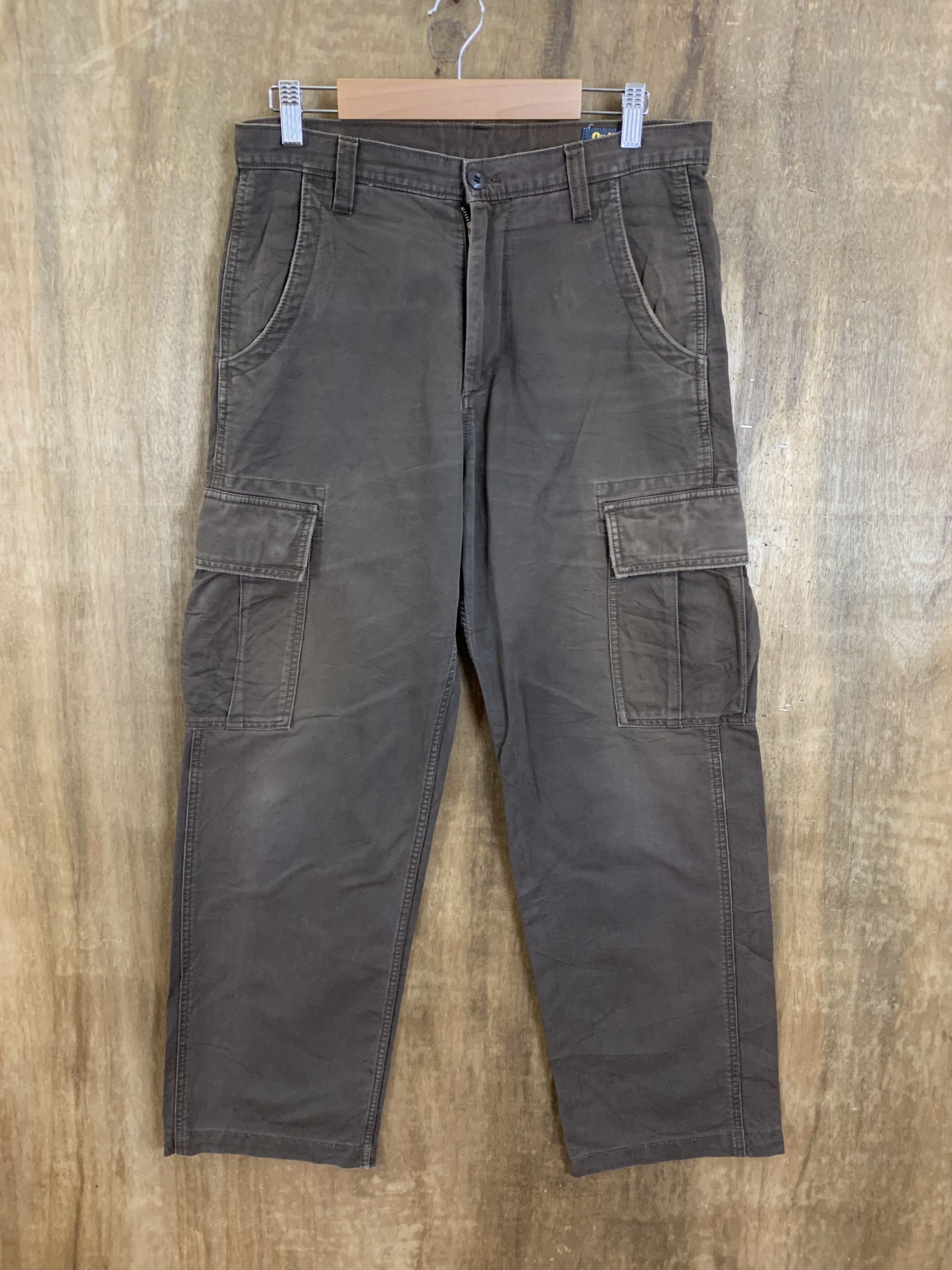 image of Cargo Pants Oshkosh Multipocket Travis Scott Style Pants in Brown, Men's (Size 29)