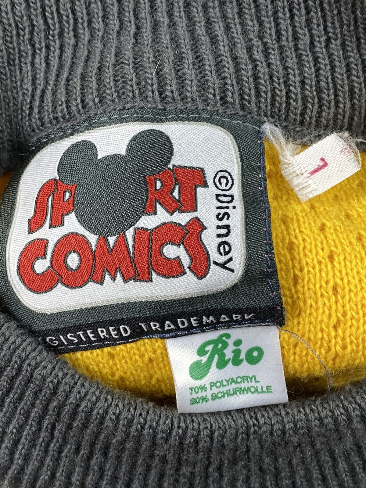 Mickey Mouse 🔥LASTDROP🔥 Disney Coloured Cable Knitted Sweater Vintage Size US XL / EU 56 / 4 - 6 Thumbnail