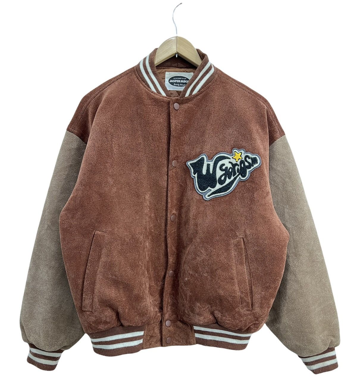 Japanese Brand Jasper Minx Varsity Suede Jacket Size US L / EU 52-54 / 3 - 1 Thumbnail