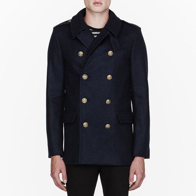 Saint Laurent Paris AW13 black wool caban coat | Grailed