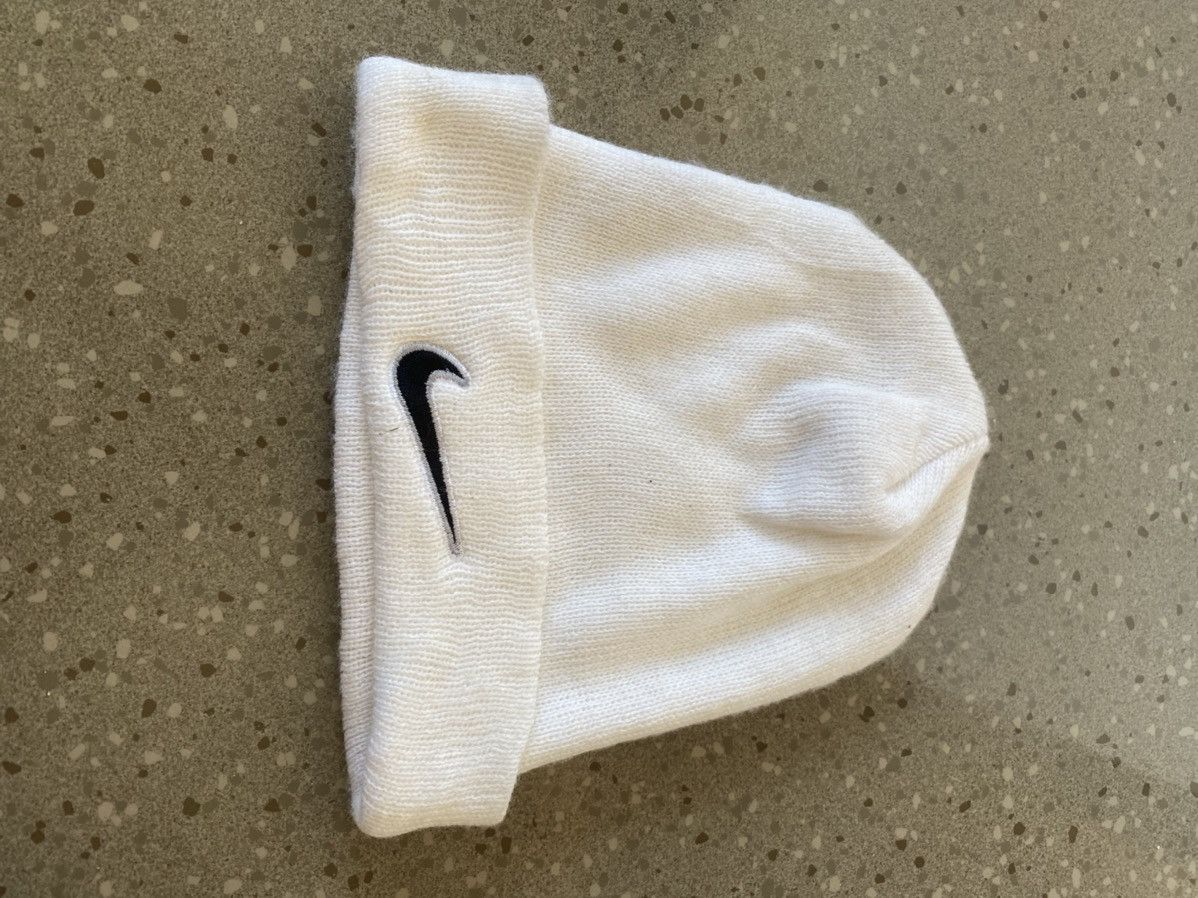 Nike Vintage 90s Nike Swoosh Beanie White Tag Size ONE SIZE - 4 Thumbnail