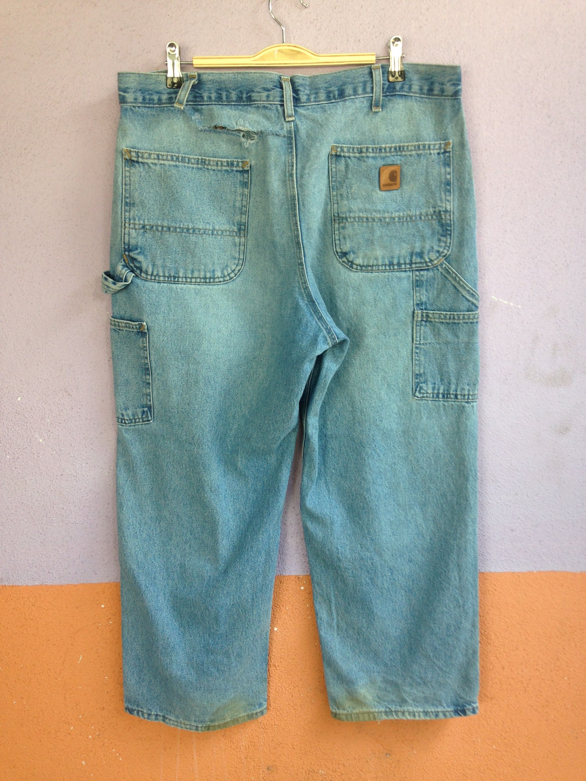 Pre-owned Carhartt X Vintage Carhartt Workwear Cargo Pants In Faded Blue