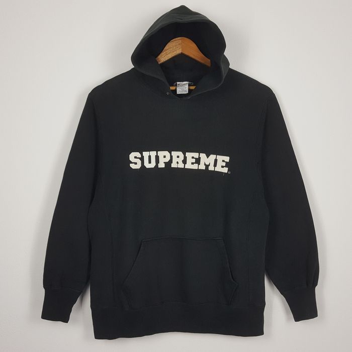 Supreme x champion online hoodie black