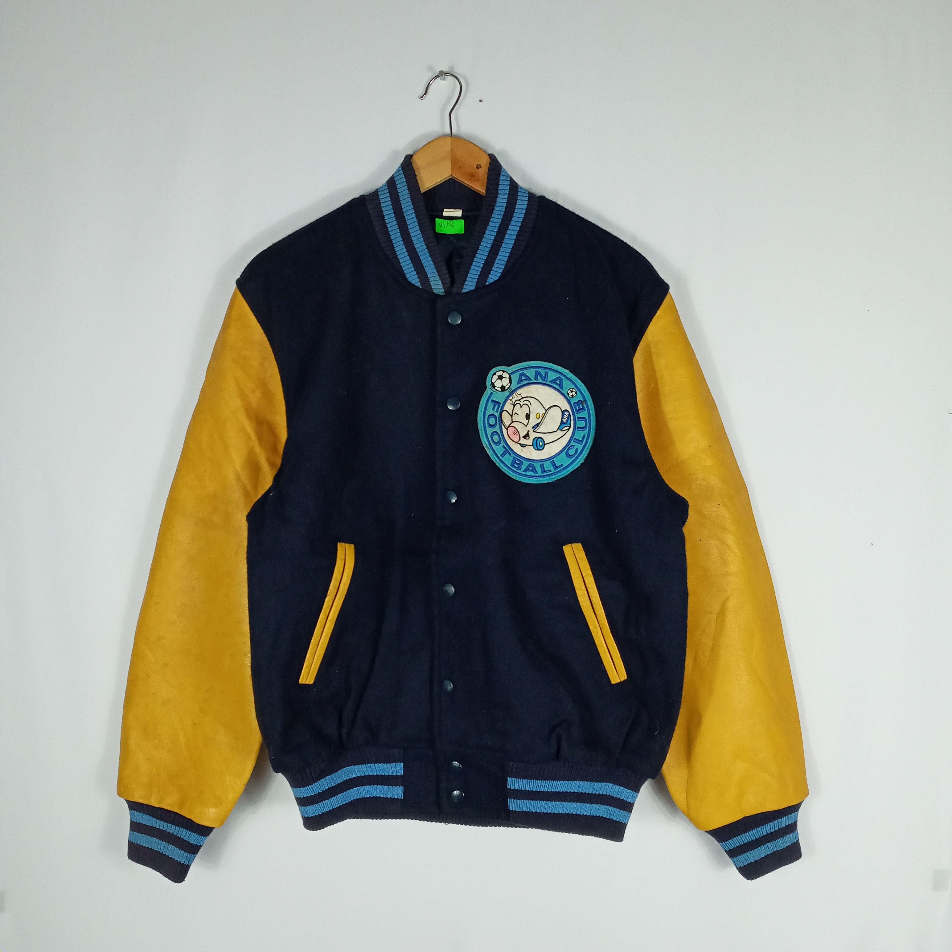 Japanese Brand 🔥Ana Football Club Sleeves Leather Wool Varsity Jacket Size US S / EU 44-46 / 1 - 1 Thumbnail