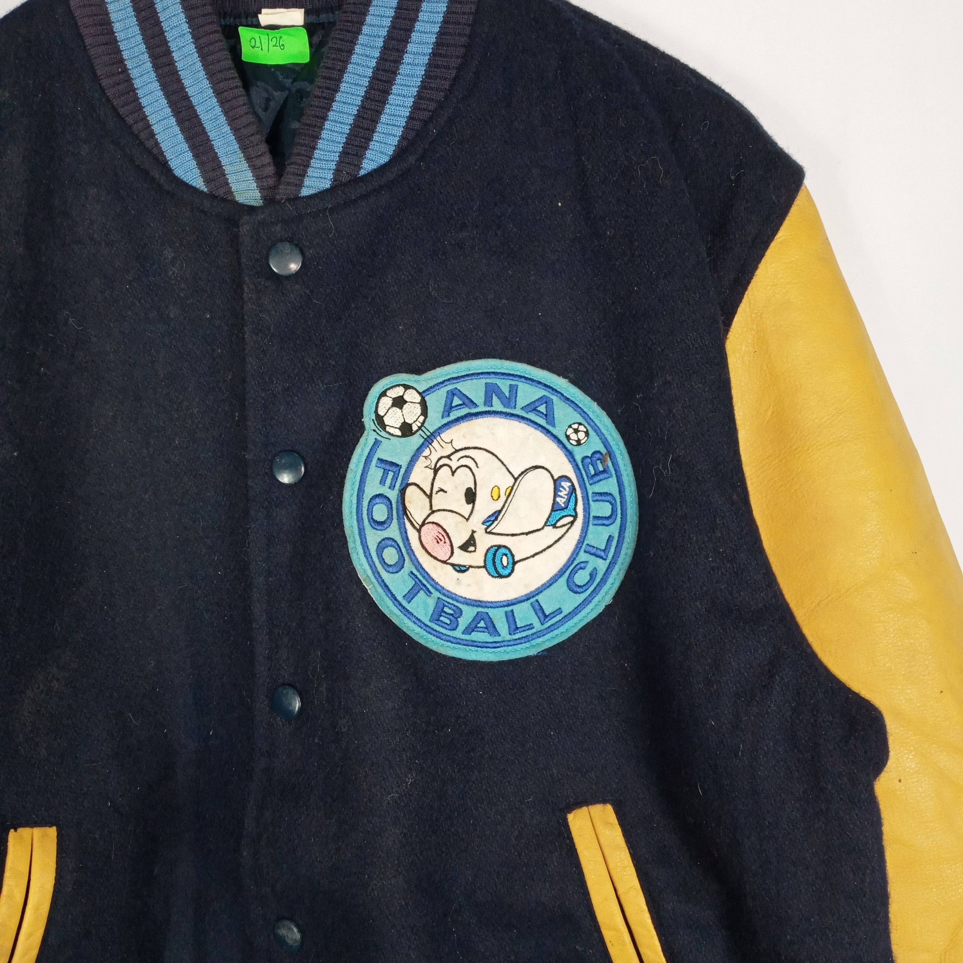 Japanese Brand 🔥Ana Football Club Sleeves Leather Wool Varsity Jacket Size US S / EU 44-46 / 1 - 4 Thumbnail
