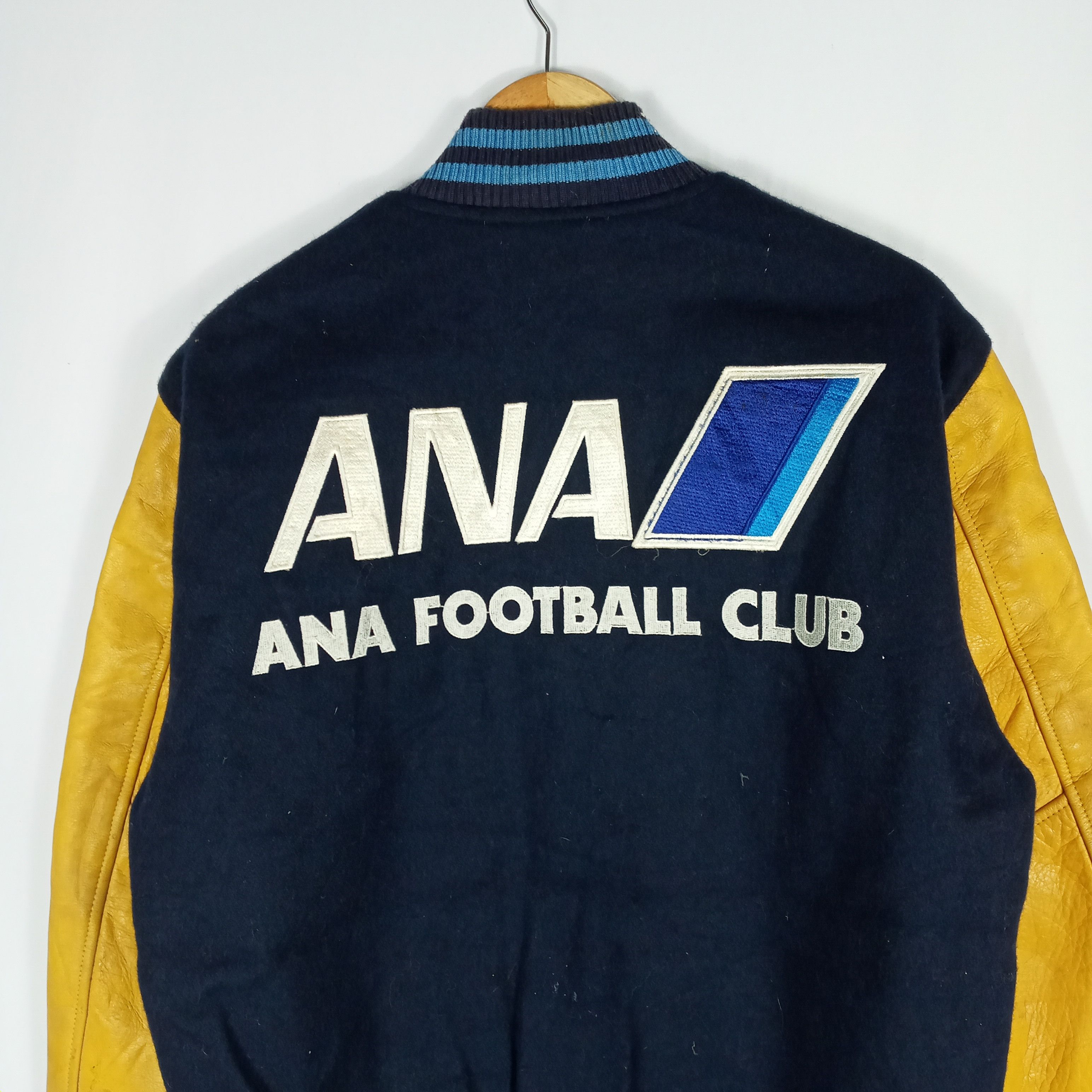 Japanese Brand 🔥Ana Football Club Sleeves Leather Wool Varsity Jacket Size US S / EU 44-46 / 1 - 5 Thumbnail