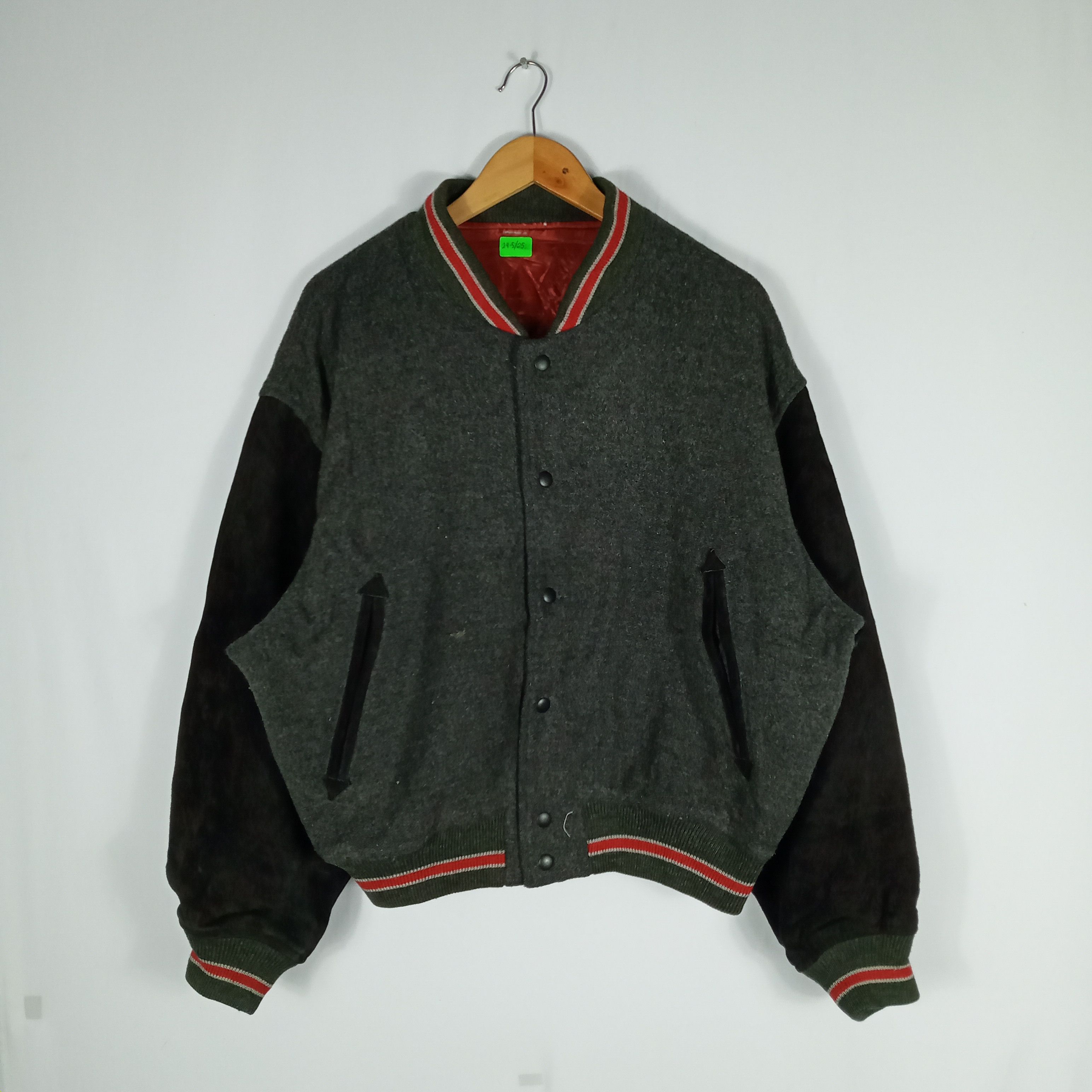 Japanese Brand Vintage JMBBCLUB 1958 Velvet Sleeves Wool Varsity Jacket Size US L / EU 52-54 / 3 - 1 Thumbnail
