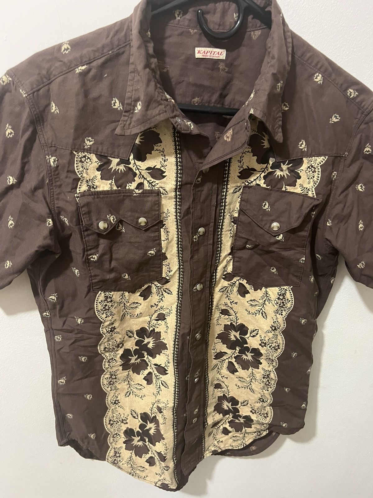 Kapital Kapital brown short sleeve button up shirt size 3 Size US L / EU 52-54 / 3 - 1 Thumbnail