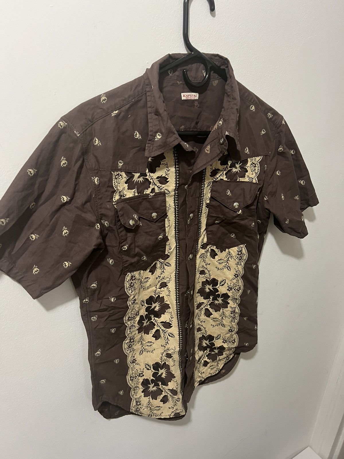 Kapital Kapital brown short sleeve button up shirt size 3 Size US L / EU 52-54 / 3 - 2 Thumbnail