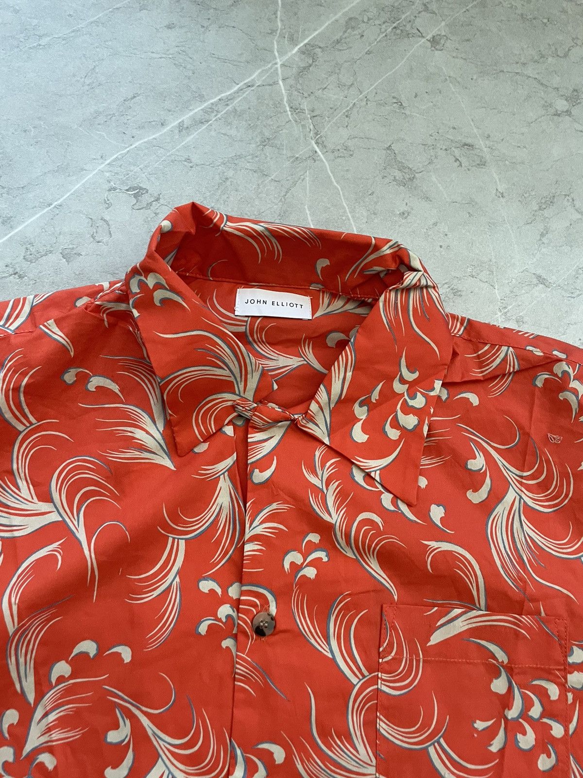 John Elliott Convertible collar print cotton shirt l Size US L / EU 52-54 / 3 - 5 Thumbnail