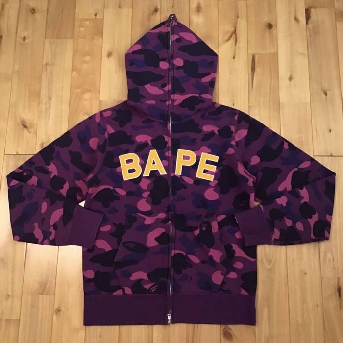 Purple camo clearance bape hoodie