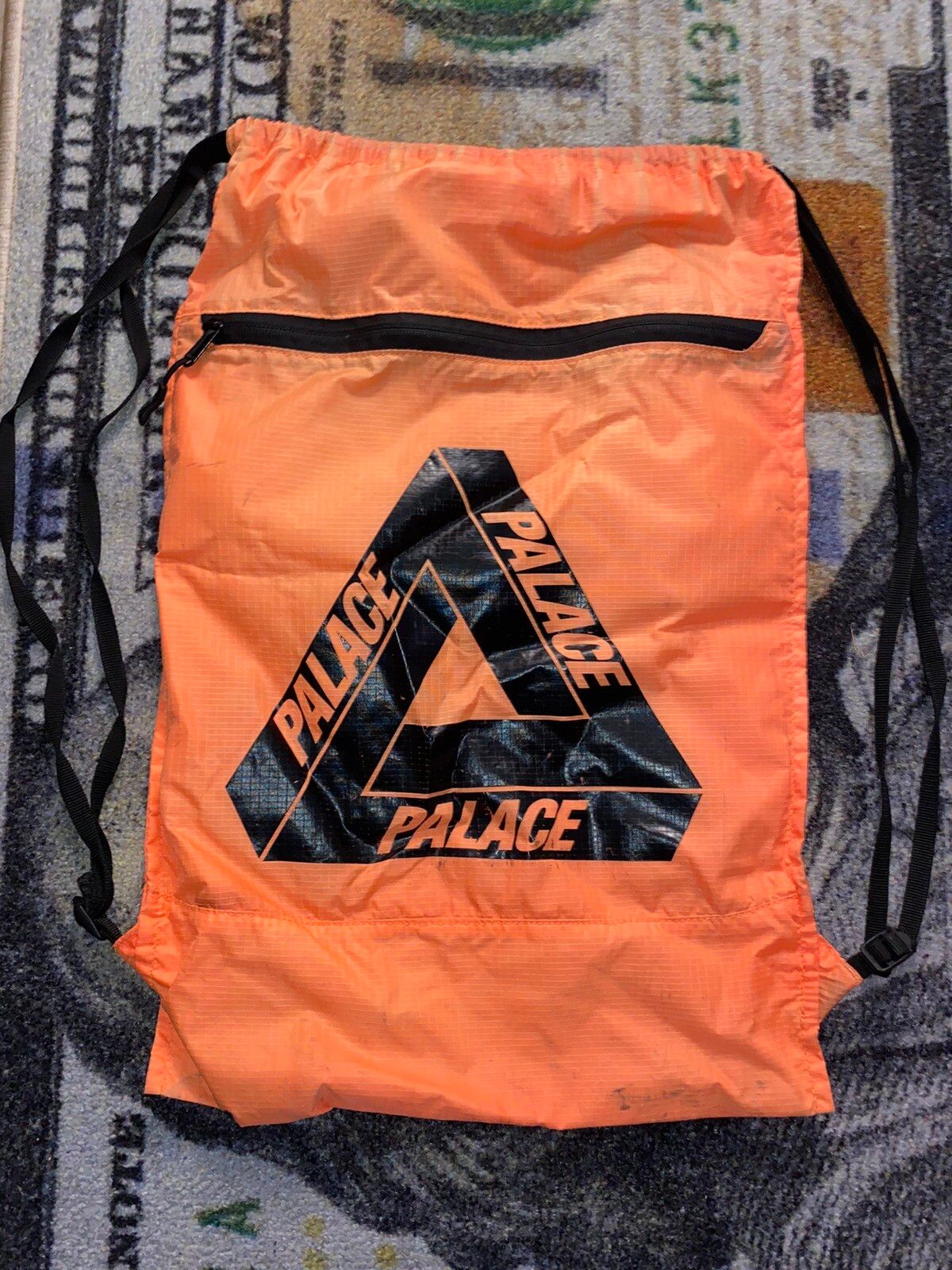 Pre-owned Palace Drawstring Backpack In Orange
