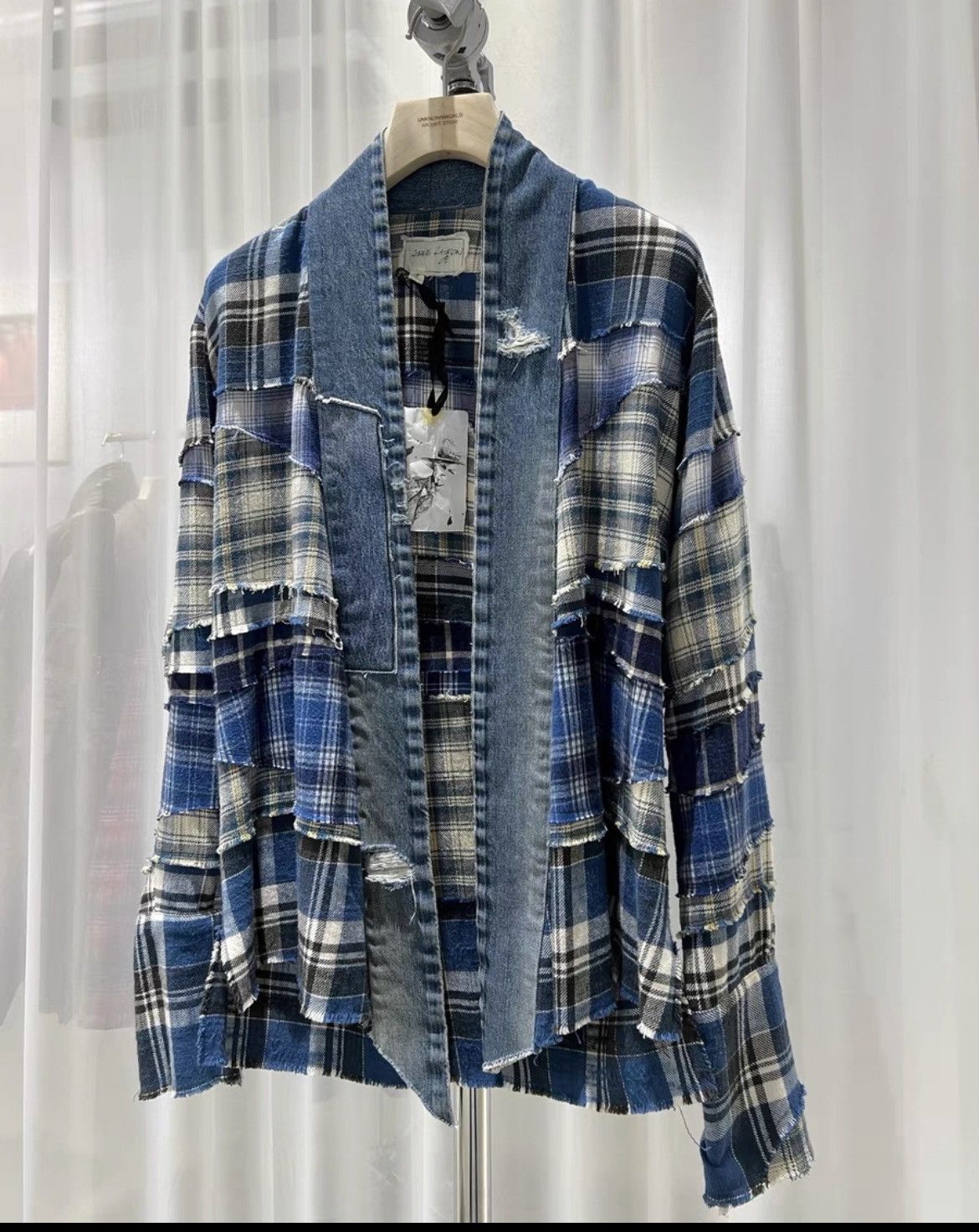Greg Lauren Greg lauren flannel denim kimono jacket Size US M / EU 48-50 / 2 - 3 Thumbnail