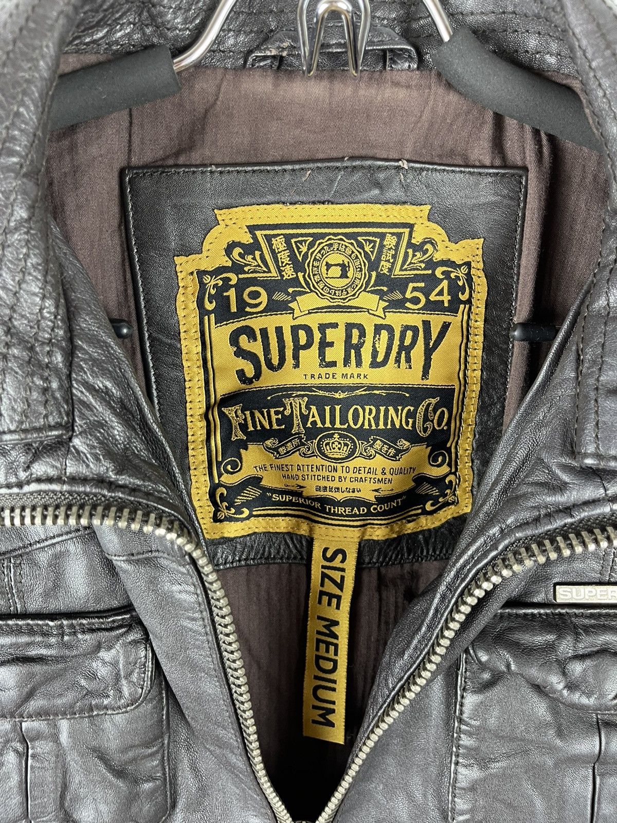 Superdry Superdry distressed leather brown jacket multipocket Size US M / EU 48-50 / 2 - 9 Thumbnail