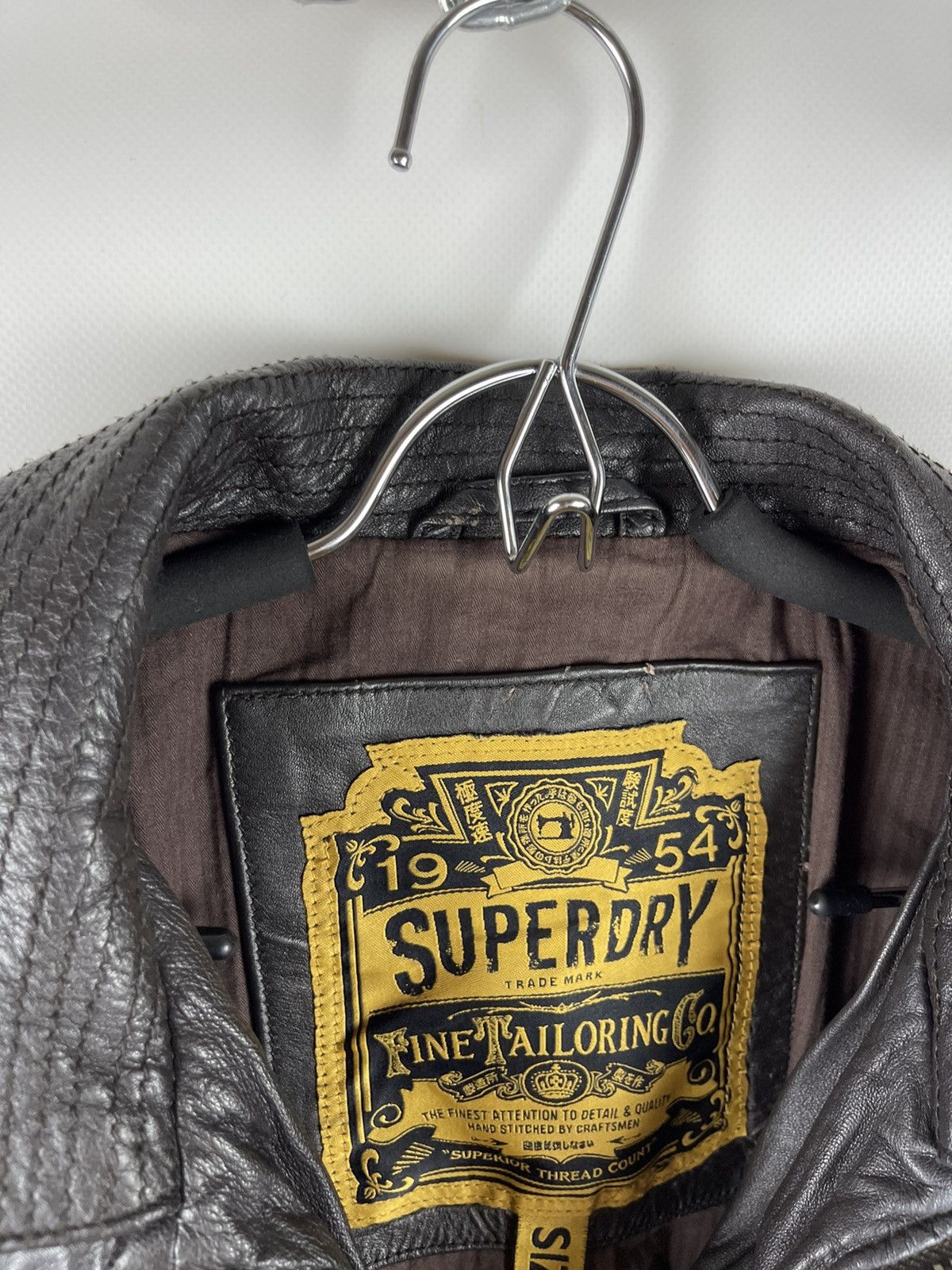 Superdry Superdry distressed leather brown jacket multipocket Size US M / EU 48-50 / 2 - 10 Thumbnail