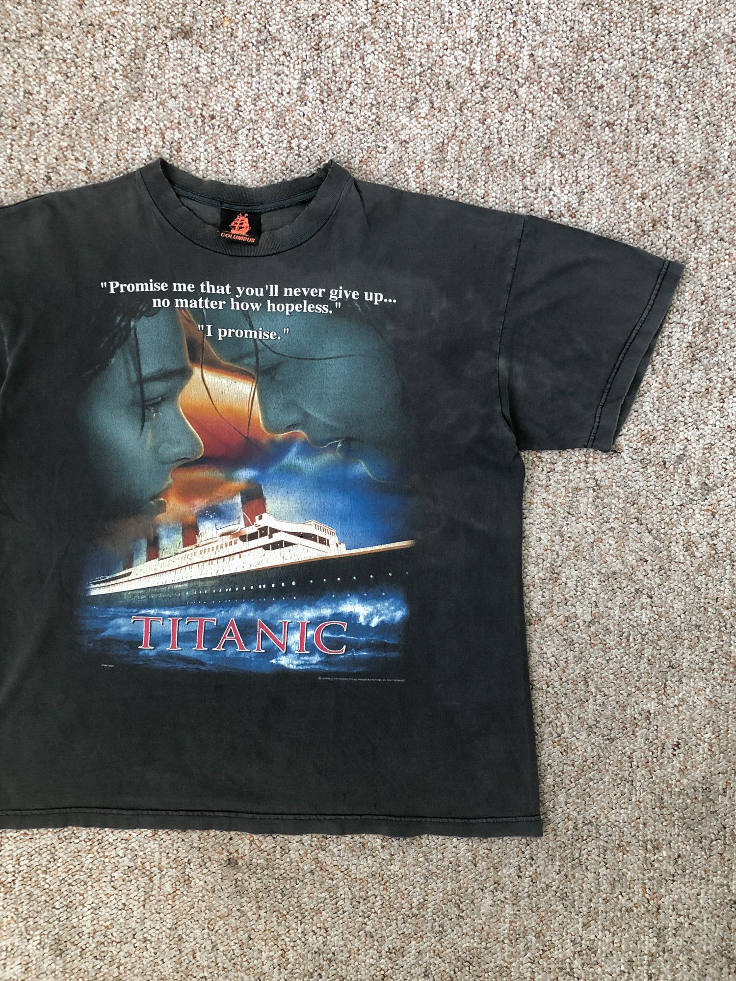 Vintage 1998 Titanic Boxy Sun Faded Black T-Shirt Size US L / EU 52-54 / 3 - 1 Thumbnail
