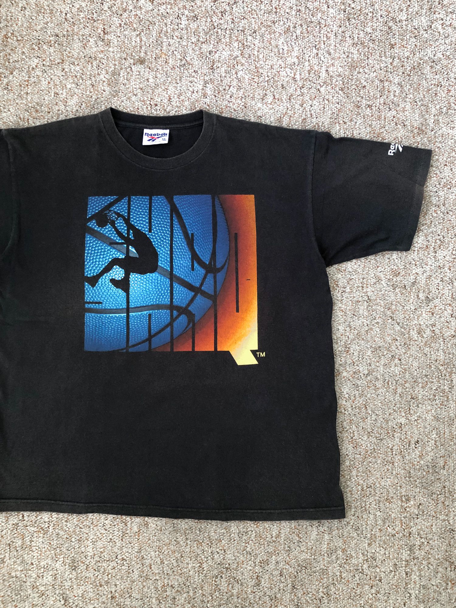 image of Made In USA x Reebok 1992 Single Stitch Shaquille O'neal X Reebok T-Shirt in Faded Black (Size XL)