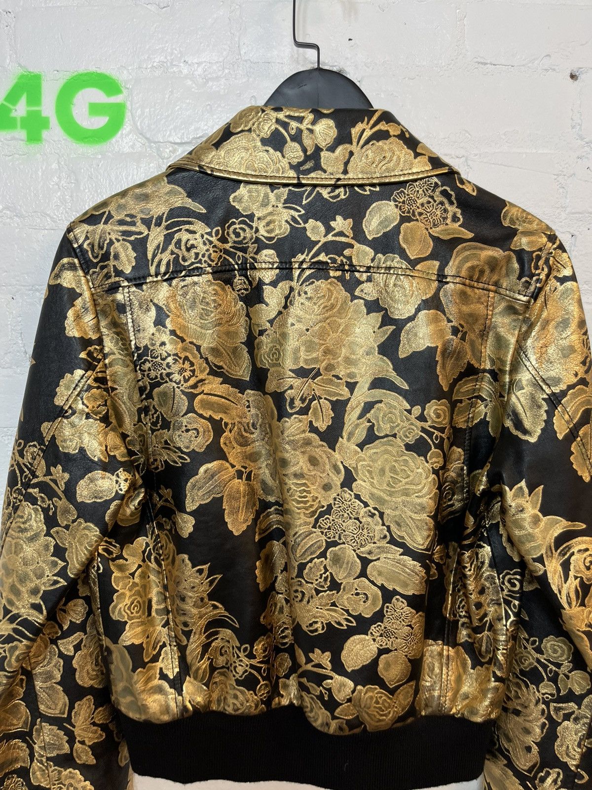 Celine × Hedi Slimane Celine SAMPLE Proto Gold Floral Leather Jacket eu46 eu48 Size US M / EU 48-50 / 2 - 12 Thumbnail