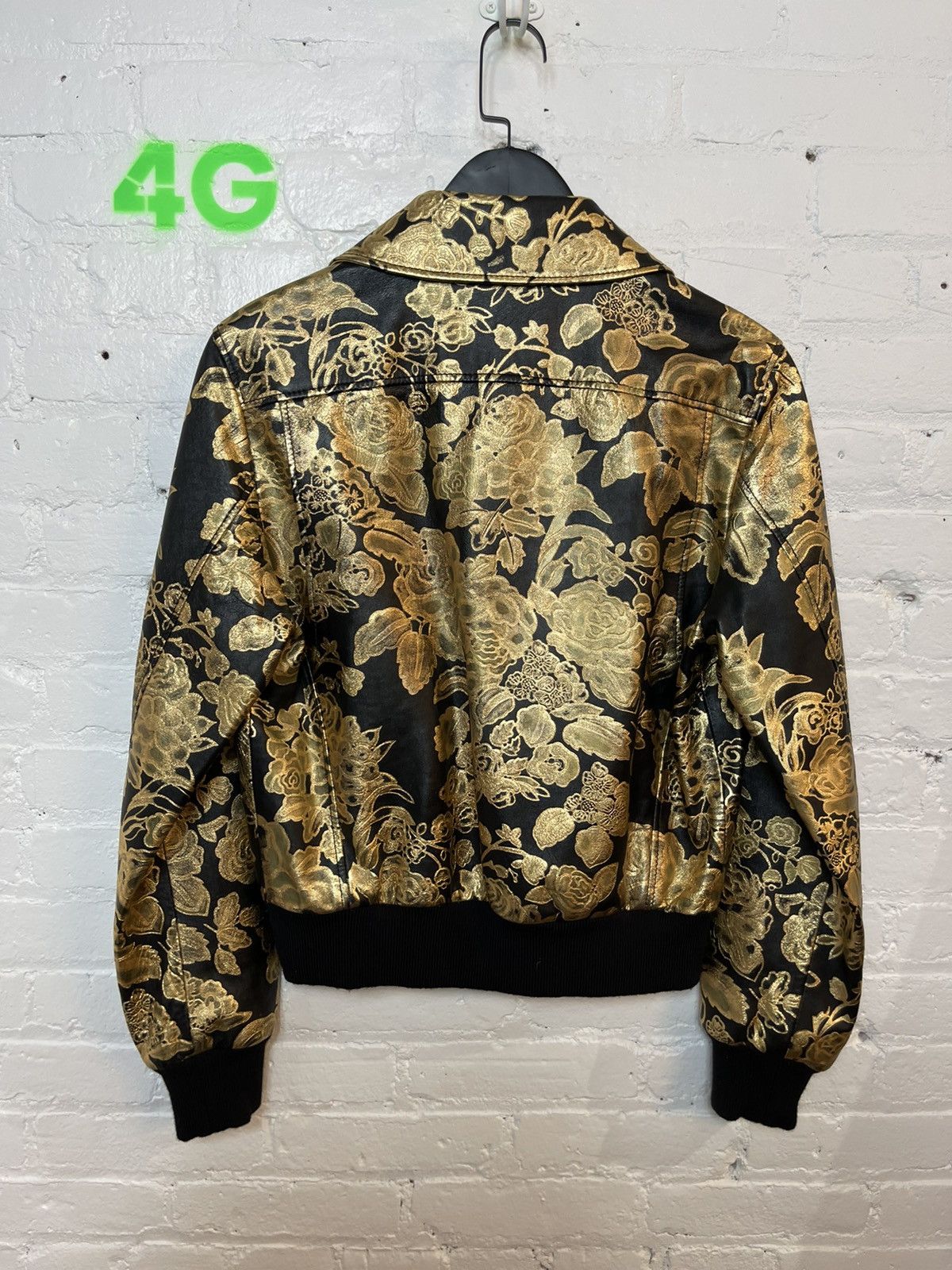 Celine × Hedi Slimane Celine SAMPLE Proto Gold Floral Leather Jacket eu46 eu48 Size US M / EU 48-50 / 2 - 11 Thumbnail