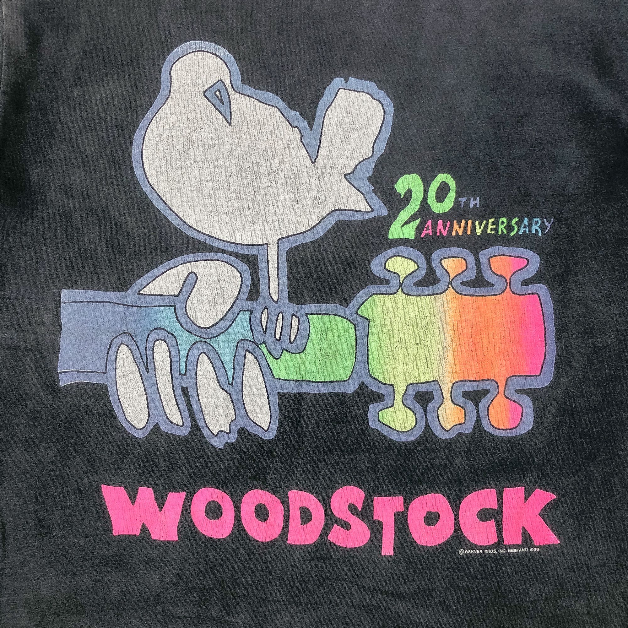 Vintage 1989 Woodstock 20th Anniversary Charcoal Gray T-Shirt Size US L / EU 52-54 / 3 - 3 Thumbnail