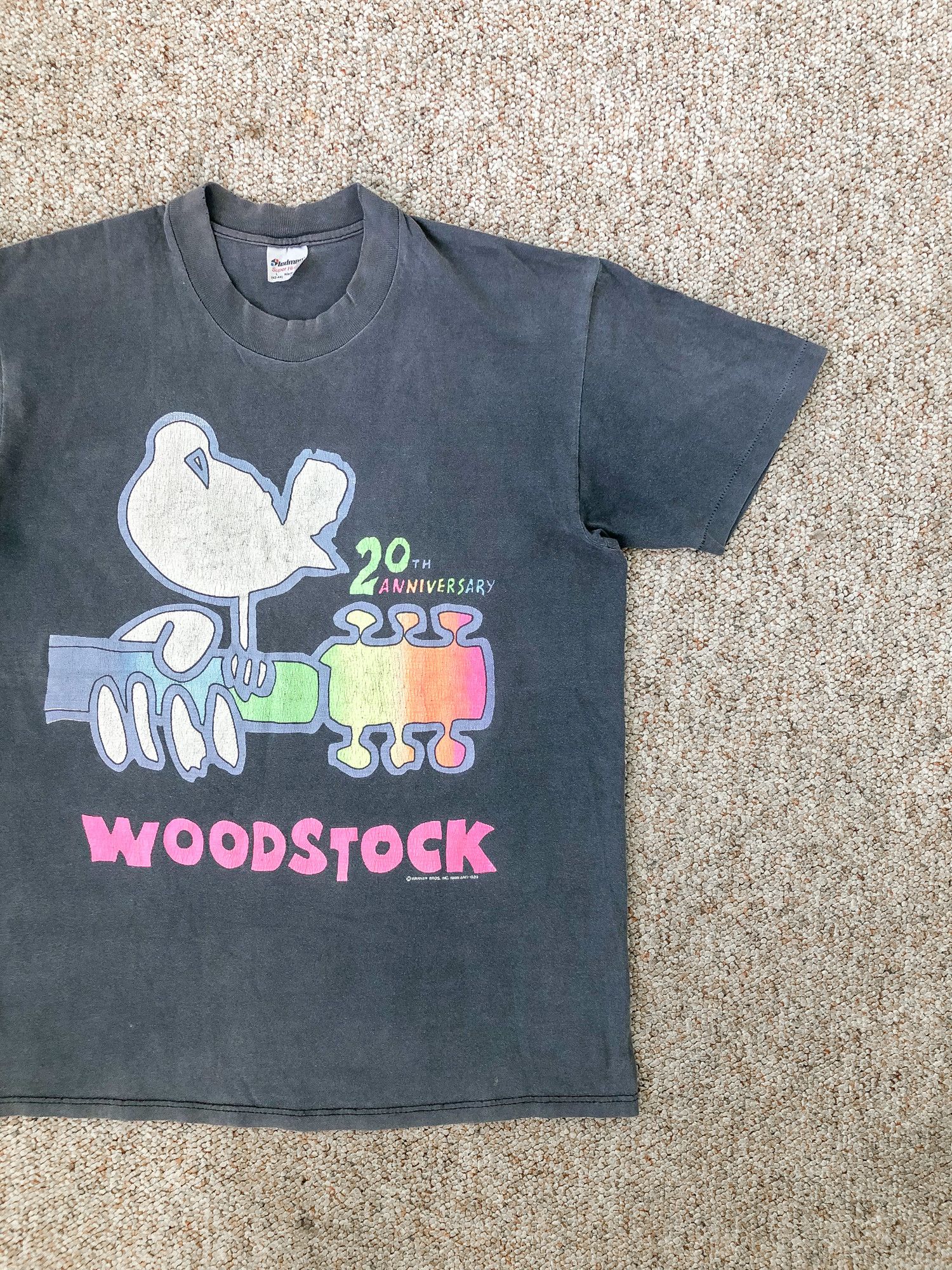 Vintage 1989 Woodstock 20th Anniversary Charcoal Gray T-Shirt Size US L / EU 52-54 / 3 - 1 Thumbnail