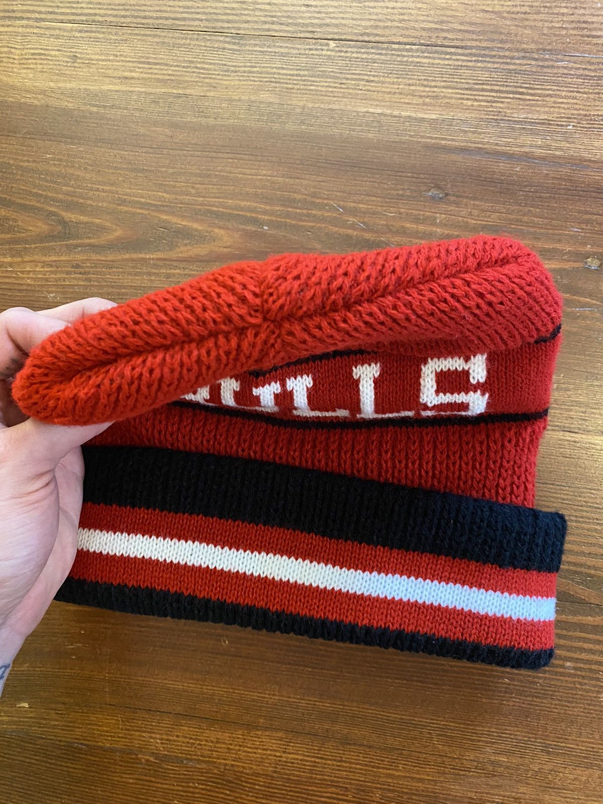 NBA Vintage 90’s Chicago Bulls Knit Beanie Size ONE SIZE - 3 Thumbnail