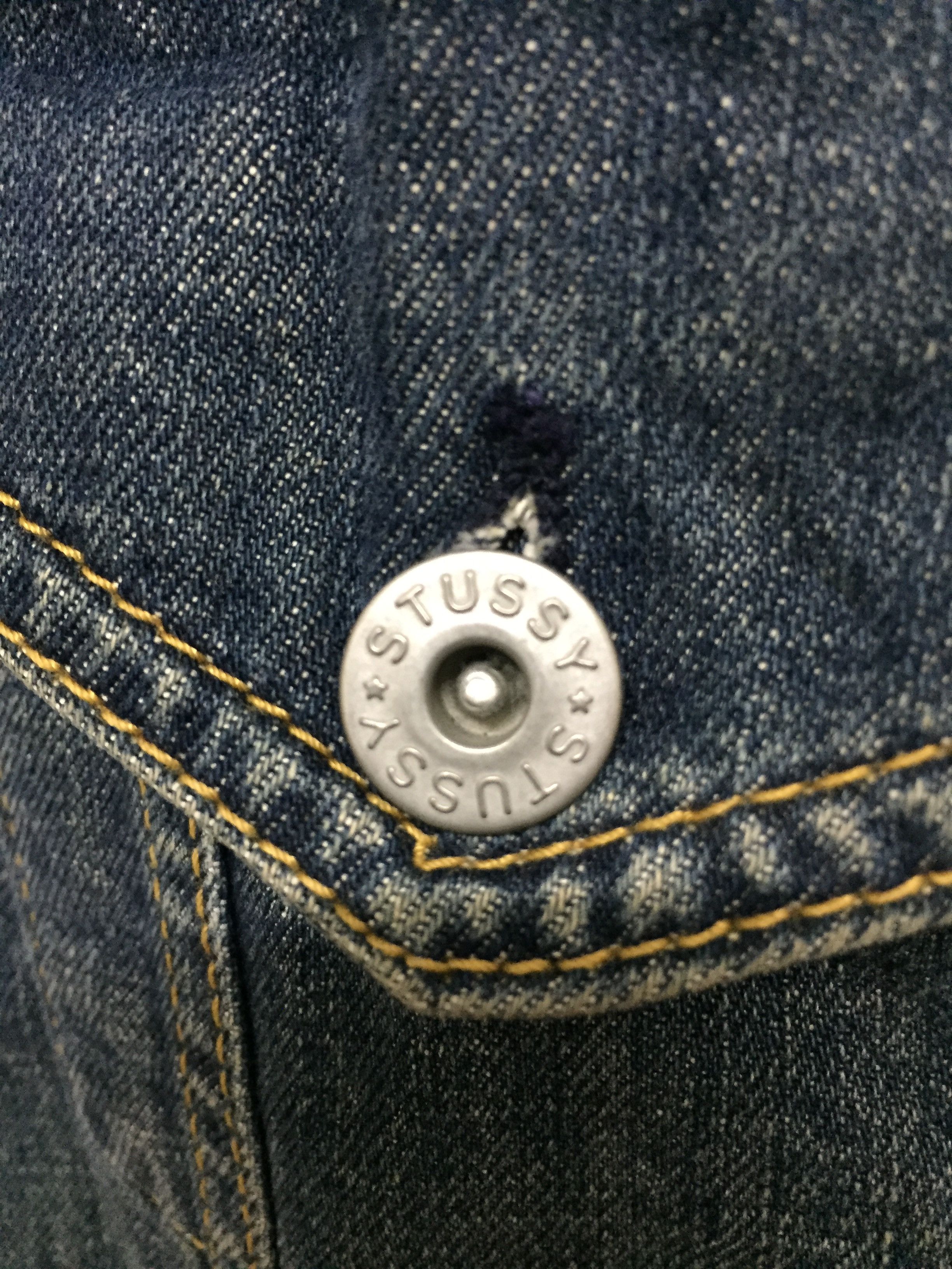 Stussy STUSSY padded Blanked distressed trucker denim Jacket Size US L / EU 52-54 / 3 - 6 Thumbnail